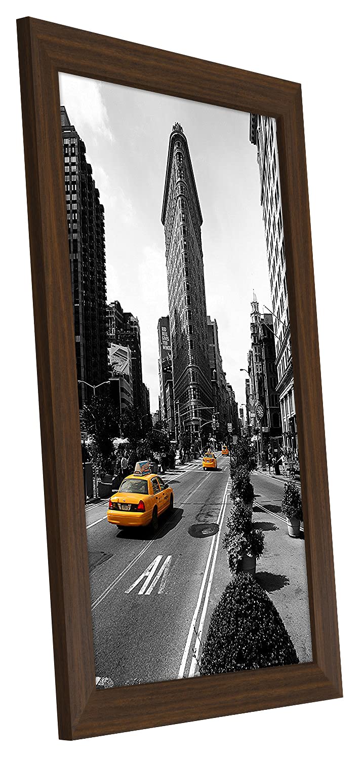 Americanflat 11x17 Picture Frame with Shatter-Resistant Glass - Gallery Style Frame with Engineered Wood - Signature Collection - Photo Frame for Wall Display - Walnut