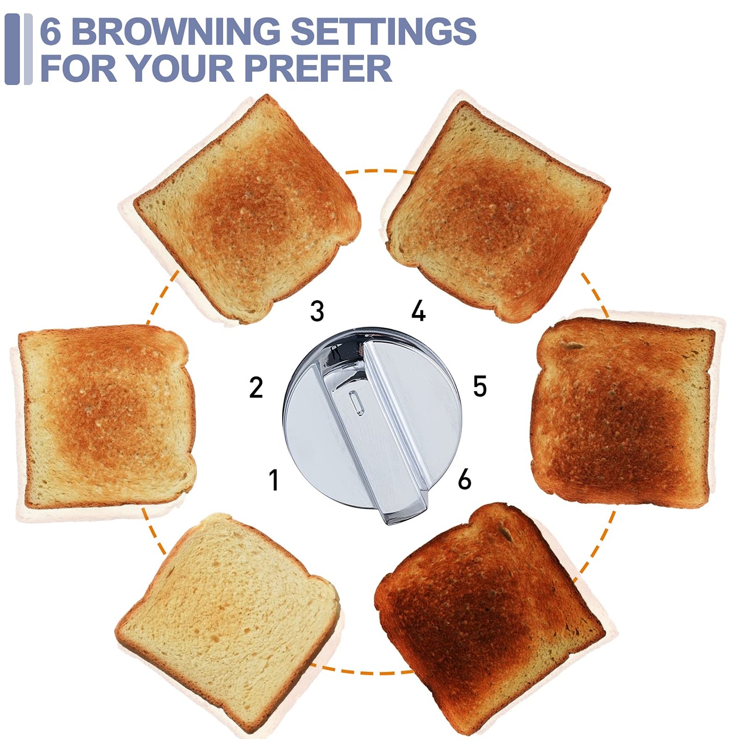 CUSIMAX 4 Slice Toaster, Ultra-Clear LED Display & Extra Wide Slots, Dual Control Panels of 6 Shade Settings, Cancel/Bagel/Defrost Function, Removable Crumb Trays, Stainless Steel Toaster