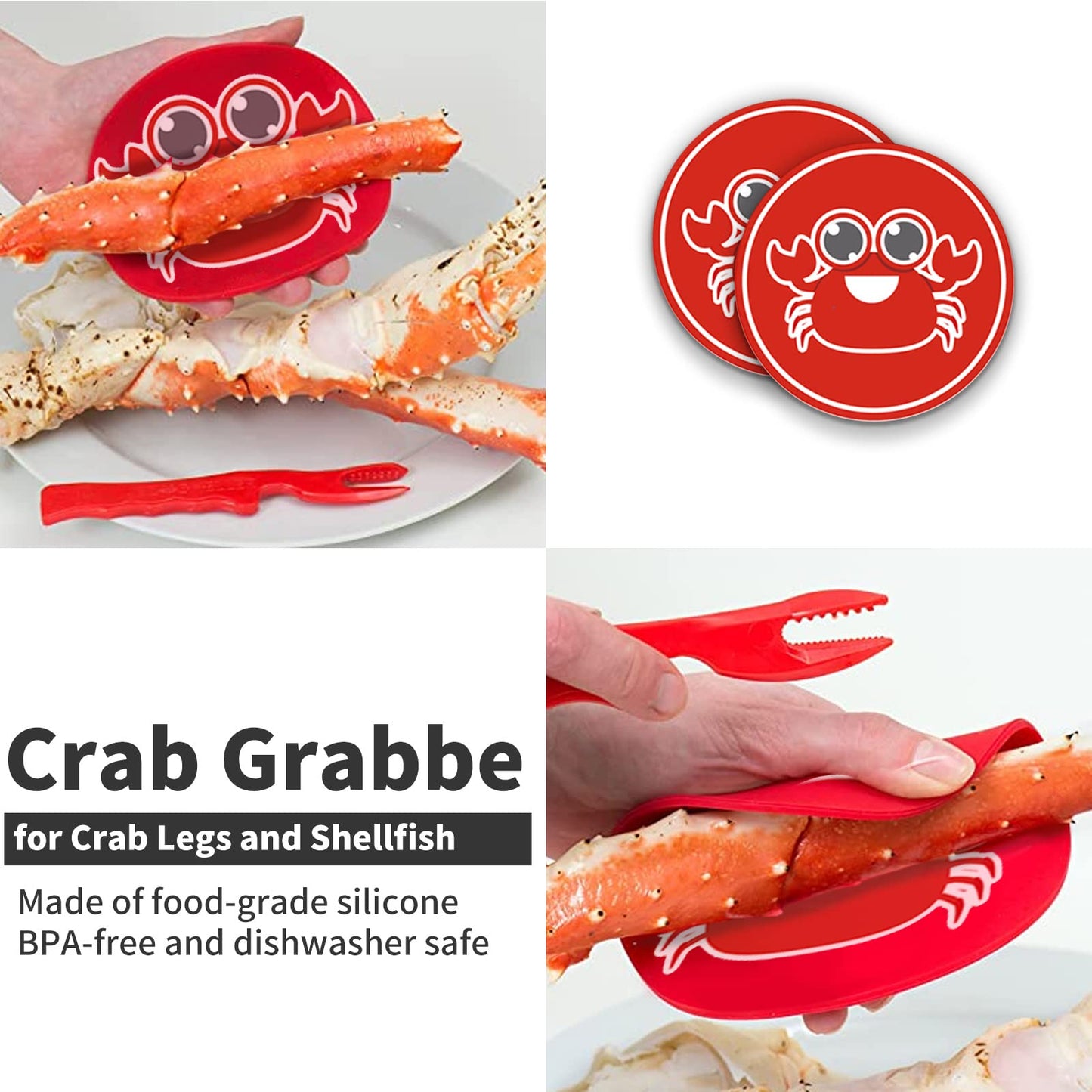 Luvan 33 Pcs Crab Crackers and Tools Set with 4 Crab Leg Crackers, 4 Crab Forks, 4 Lobster Shellers, 4 Butter Warmers, 1 Seafood Scissors, 14 Tealight Candles and 2 Crab Grabbers - Seafood Tools Set