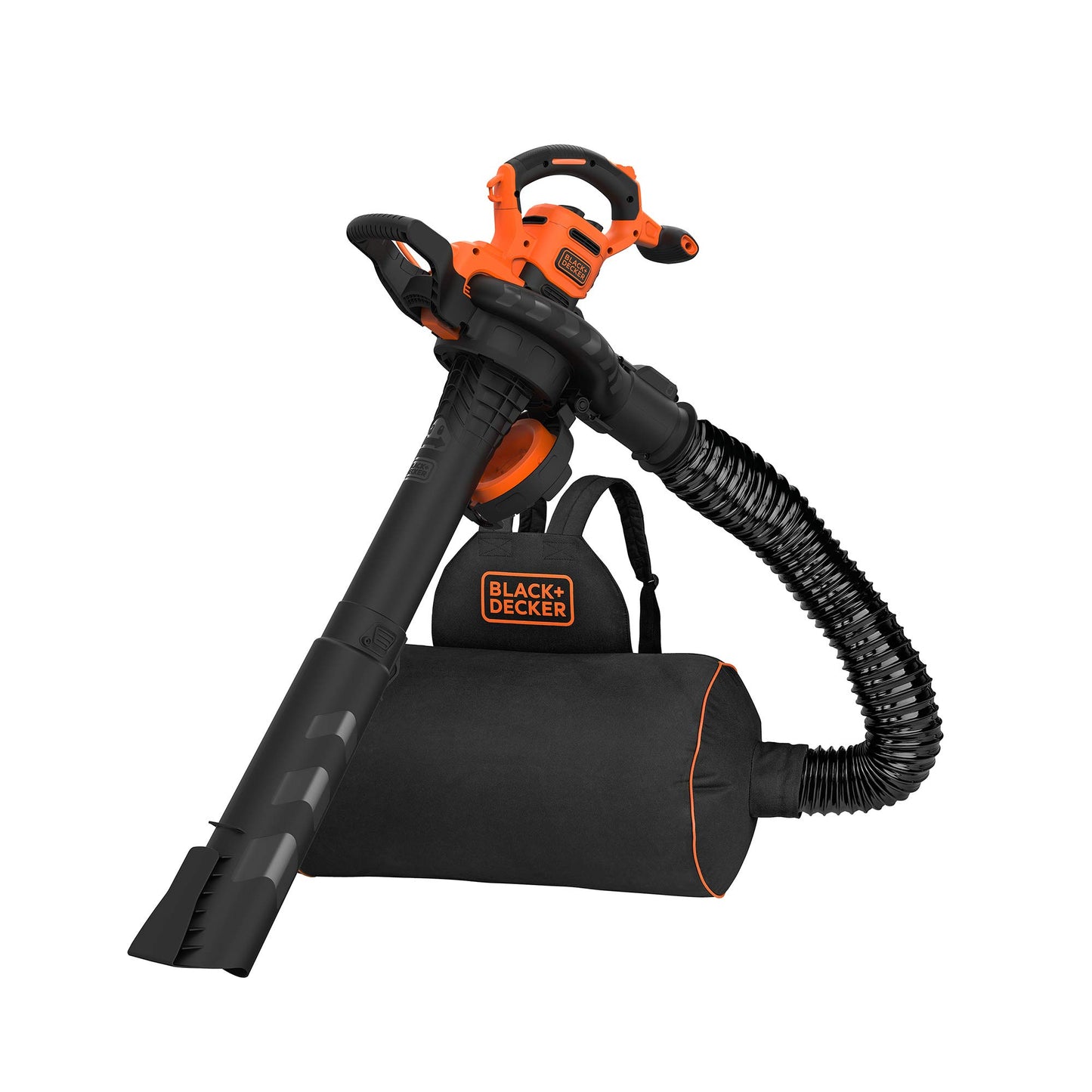 Black+Decker 3-in-1 Electric Leaf Vac & Leaf Blower (3000 Watt, with Shredder, 72L Collection Bag Backpack-High Blow Speed & Adjustable Suction Power for Patios, Paths, Driveways) BEBLV300