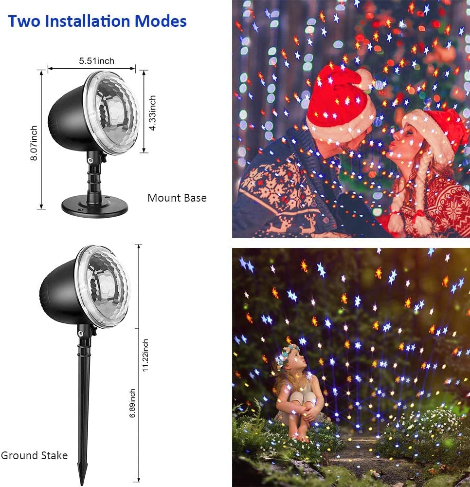 4th of July Decorations Projector Lights Stars Outdoor, Independence Day Projector Lights Waterproof Holiday Projector with Timer & Remote for House Garden Patriotic Theme Memorial Day Decorations