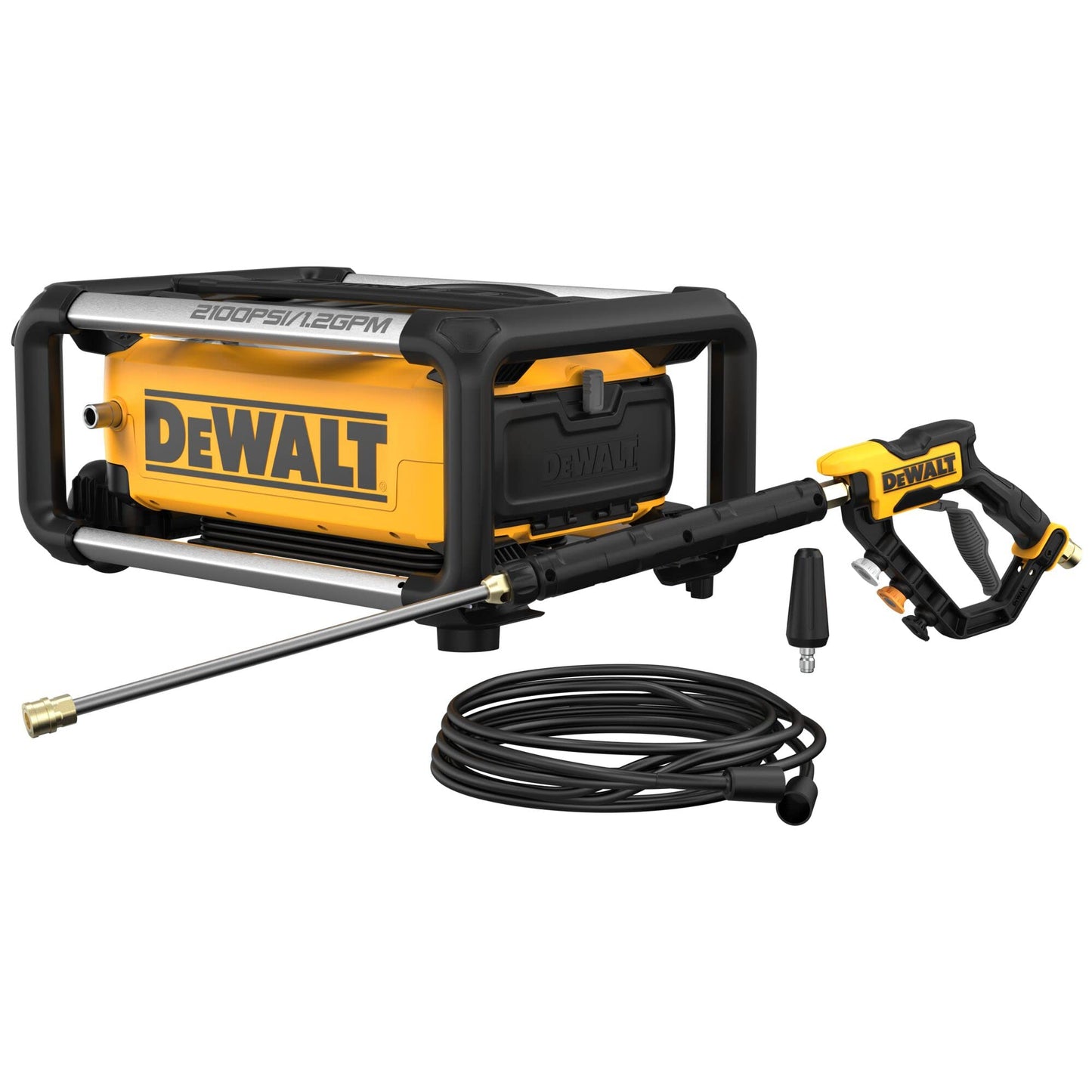 DEWALT Electric Pressure Washer, 2100 PSI, Jobsite Power Washer (DWPW2100) Yellow