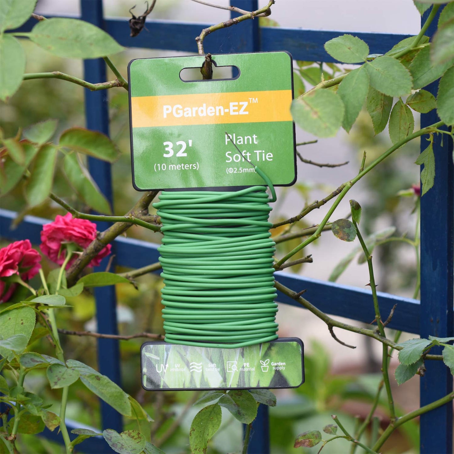 Plant Ties - 32.8ft Soft Twist Ties Green TPR Garden Ties Supply, for Supporting Plants Tomatoes Office Home Organizing