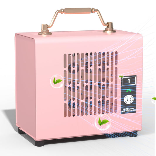 Air Purifiers for Home – Portable and Convenient - Ideal Tabletop Purifier for Bedrooms, Offices, Kitchens – DIY Metal Housing, 1 Piece (Pink)