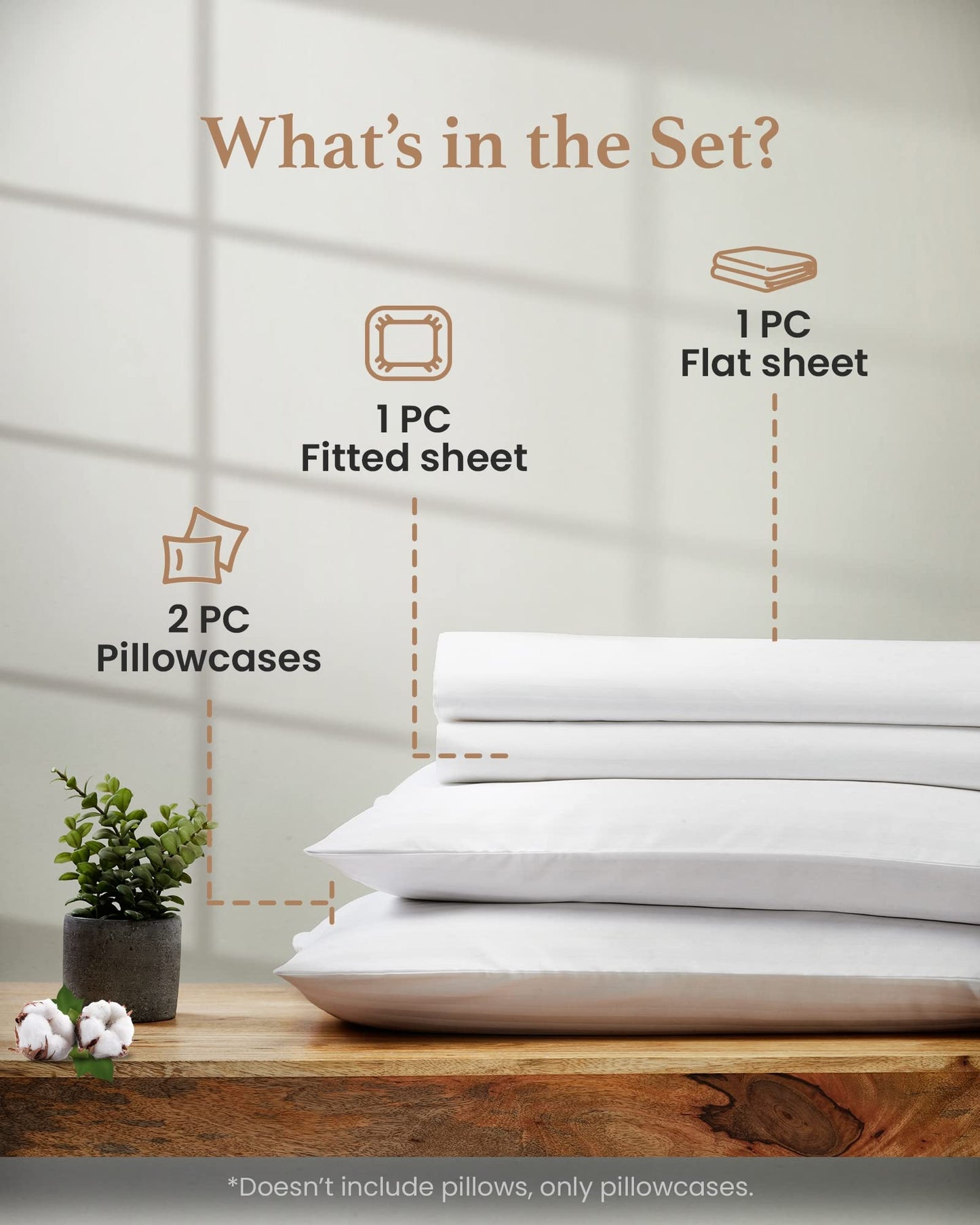 Good Sleep Bedding Full Size Bed Sheets - 100% Egyptian Cotton Sheets Full Size Bed, 4Pc, 1000 TC, Full Sheet Set, Luxury Sateen Weave, Soft, 16" Deep Pocket Full Size Sheets Set - White Sheets Full