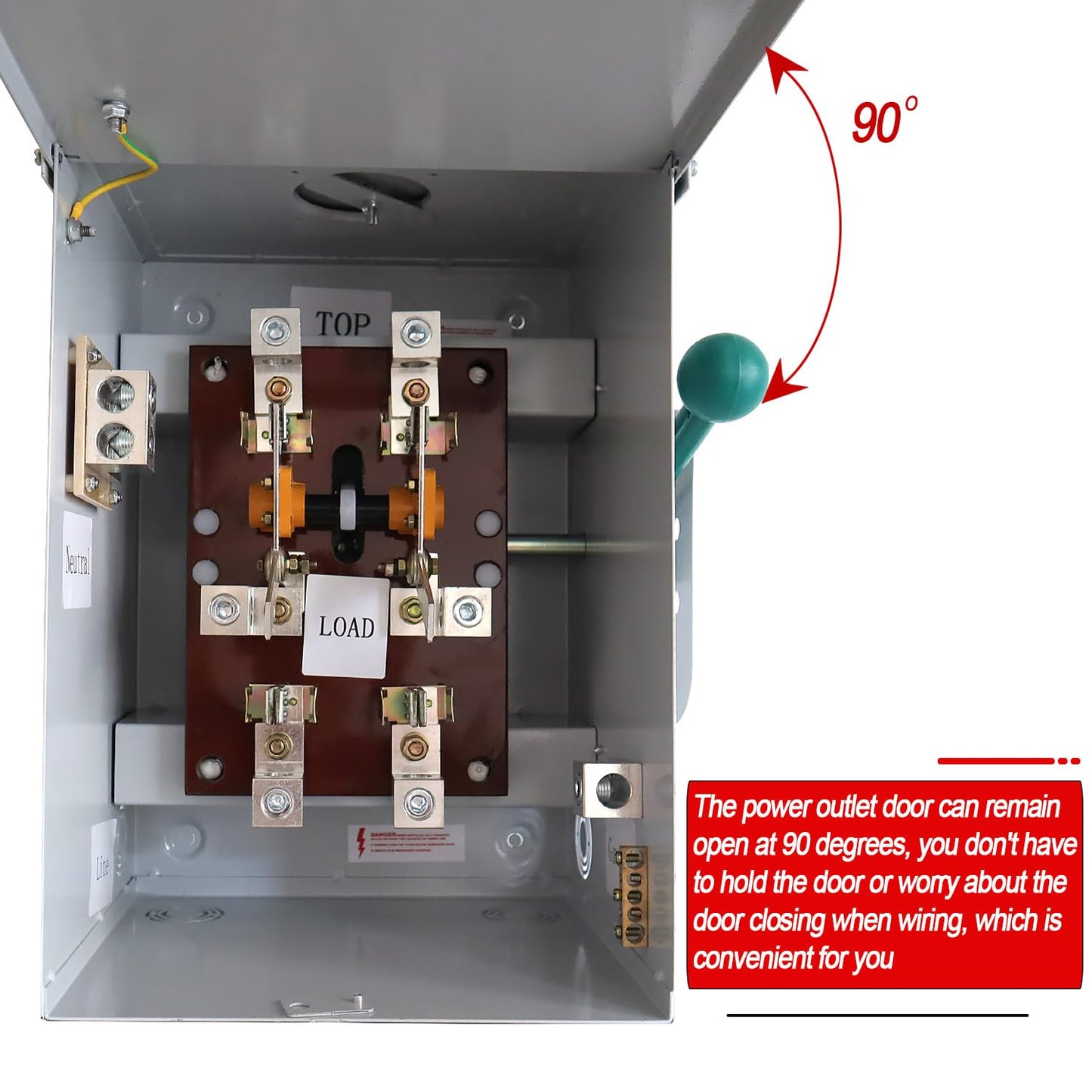 200A Manual Transfer Switch 120/240-Volt Transfer Switch 48000W, Generator Transfer Switch Meeting NEMA 3R Standards for Outdoor and Indoor