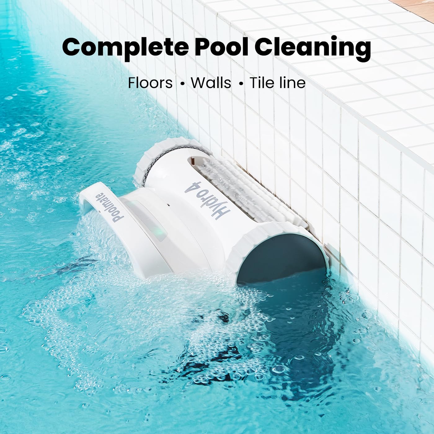 Poolmate Hydro 4 Battery Powered Robot Pool Cleaner, Large Floating Battery 3.5 Hour Runtime, Cloud App Control, Top-Load Filter, Wall & Waterline Cleaning, Inground & Aboveground Pools