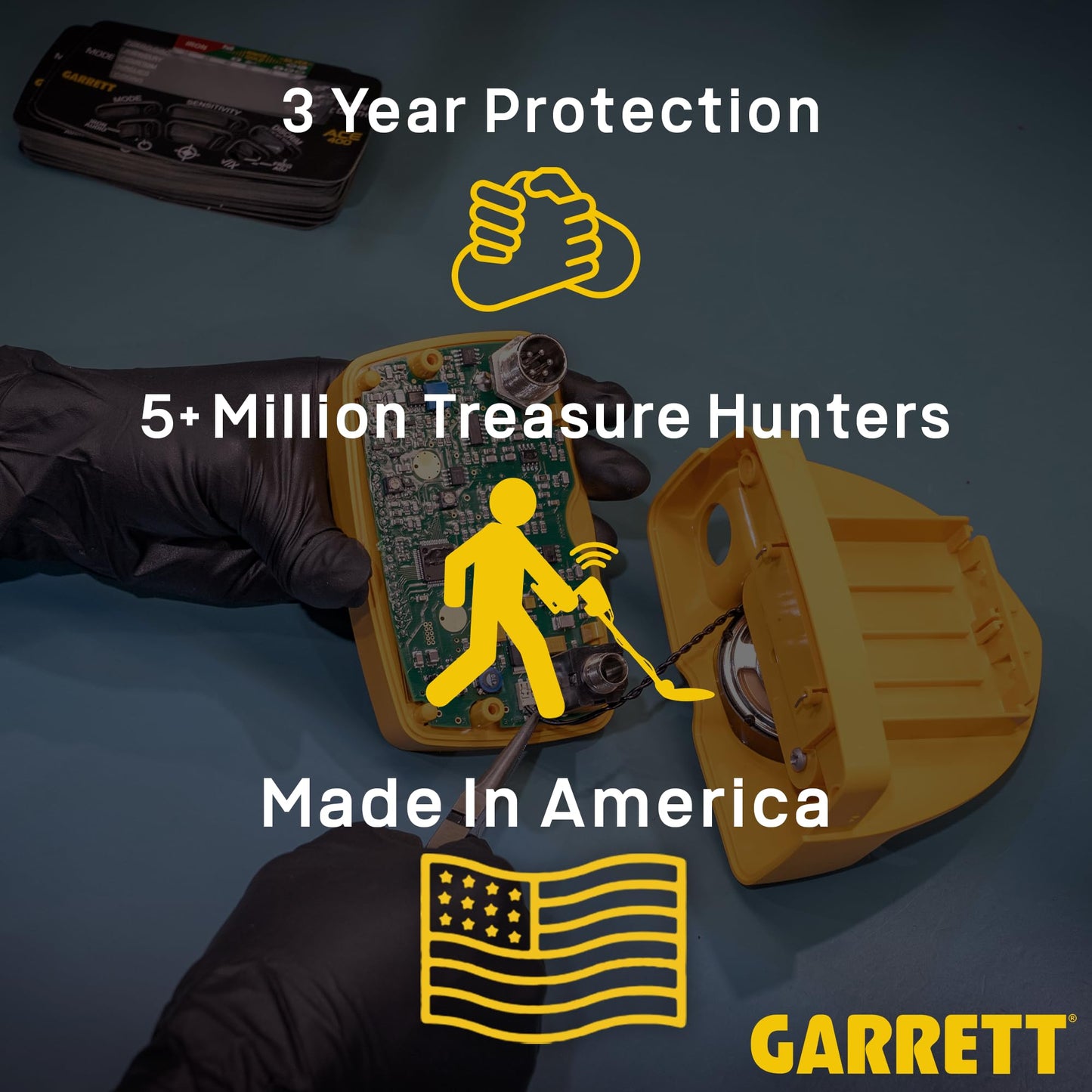 Garrett - USA Made - Metal Detector for Adults Professional - Waterproof - Search Coil