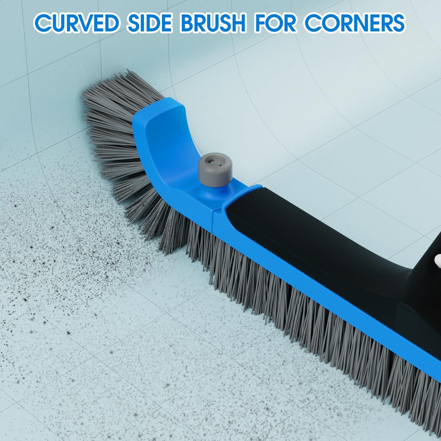 Pool Brush 20’’ Heavy Duty Detachable Corner Brush Head for Above Ground Pools Inground Pools, Swimming Pool Scrub Brush Safe to Vinyl Liner (Pole Not Included)