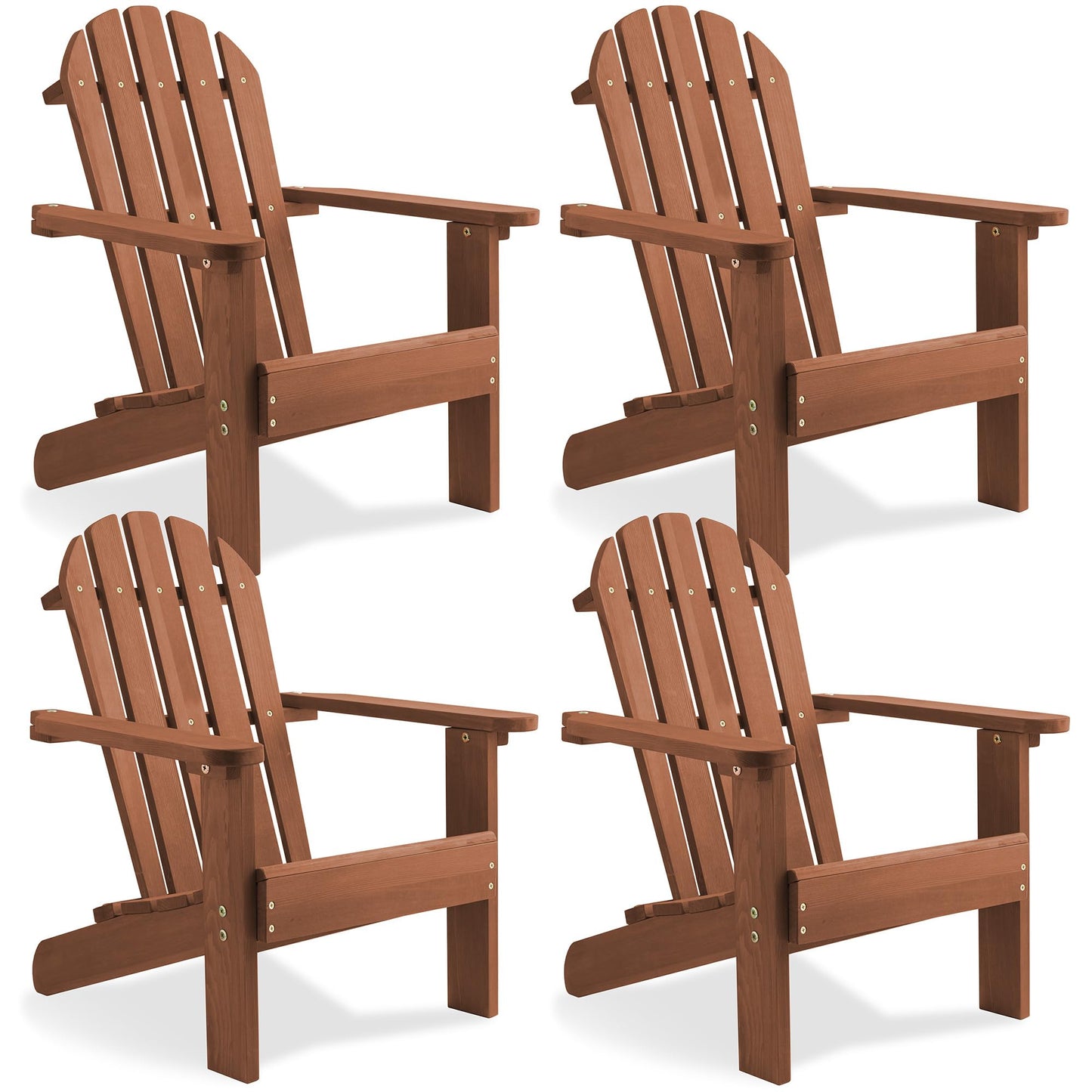 Casafield Children's Adirondack Chairs, Set of 4 Cedar Wood Outdoor Kid's Chairs for Patio, Deck, Lawn and Garden, Partially Pre-Assembled - Espresso