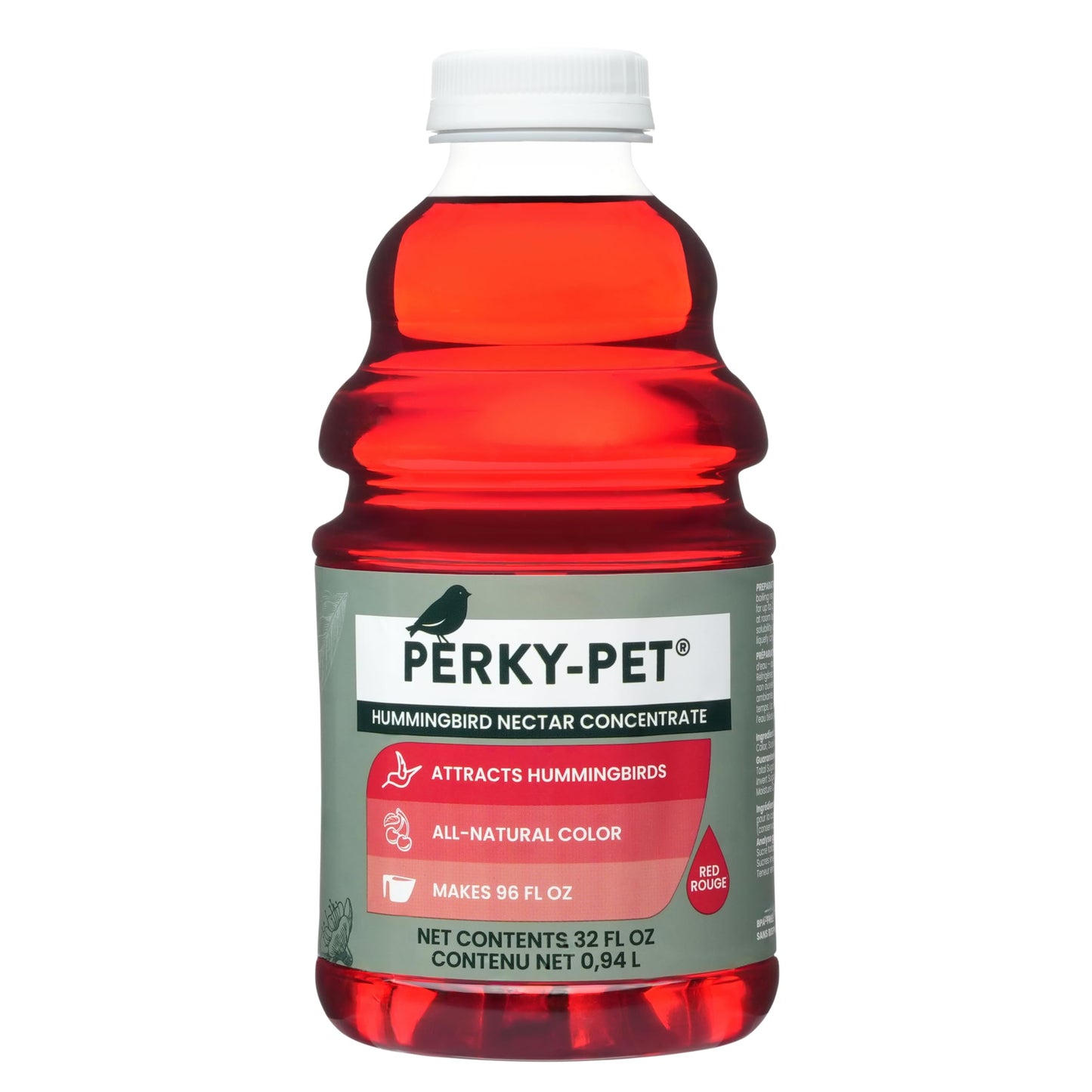 Perky-Pet 238 Red Hummingbird Liquid Nectar 32 Fl.Oz - Makes Up To 96 Fluid Ounces