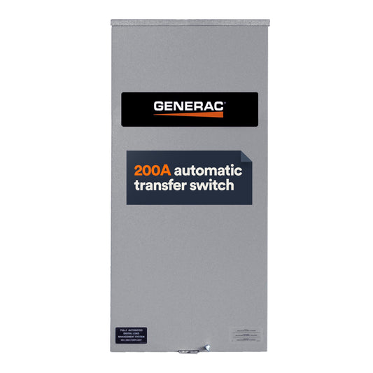 Generac RXSW200A3 200 Amp Single Phase Generator Automatic Transfer Switch - Service Entrance Rated - NEMA 3R Outdoor Rated Aluminum Enclosure - Power Management for Indoor and Outdoor Use