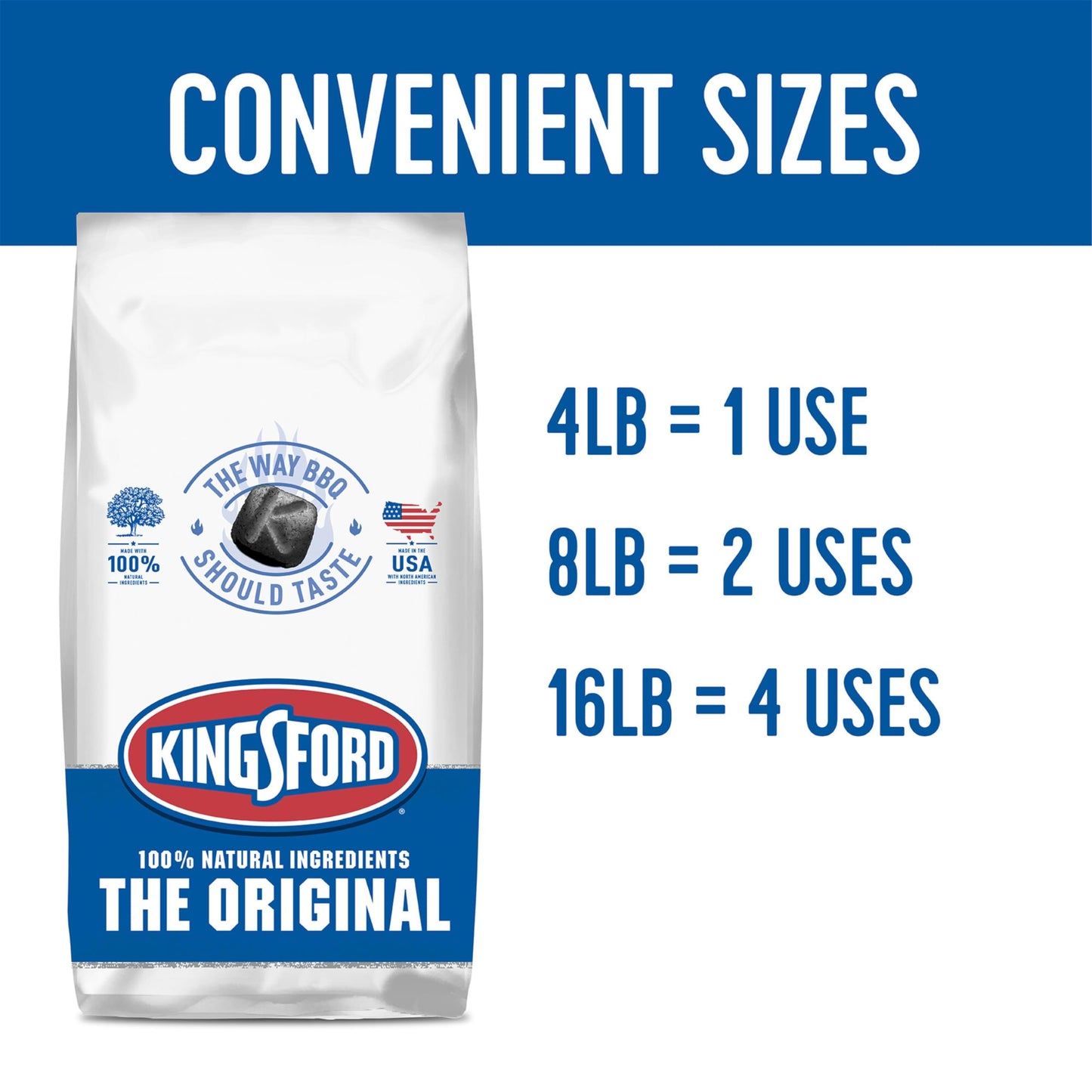 Kingsford Original Charcoal Briquettes, BBQ Charcoal for Grilling, 16 Pounds (Package May Vary)