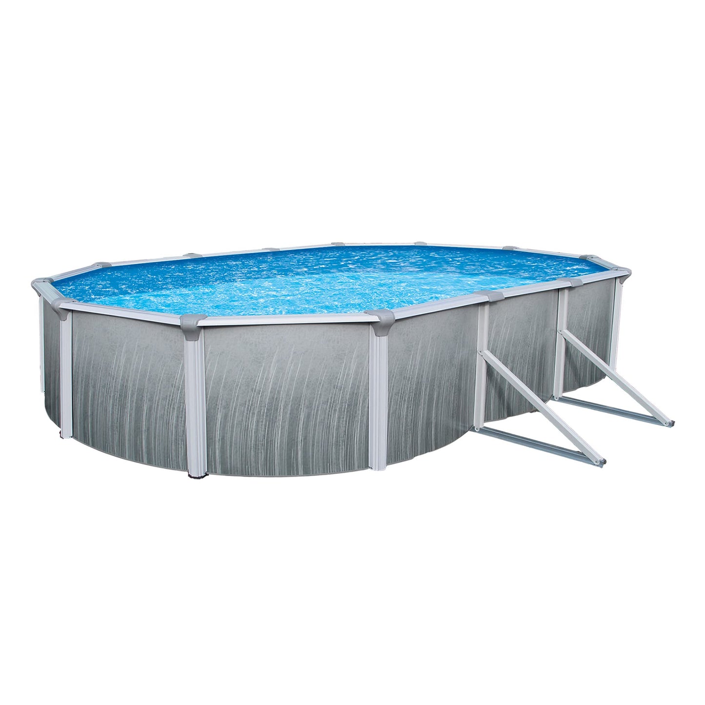 Blue Wave Martinique 12-Feet by 24-Feet Oval 52-Inch Deep 7-Inch Top Rail Metal Wall Swimming Pool Package