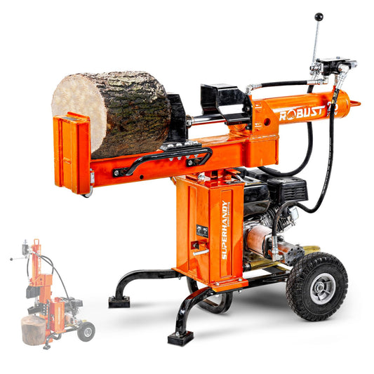 SuperHandy Portable 25 Ton Gas Log Splitter with 7HP Engine, Bucher Gear Pump, and Horizontal/Vertical Half Beam Steel Wedge for Firewood Splitting and Forestry Harvesting