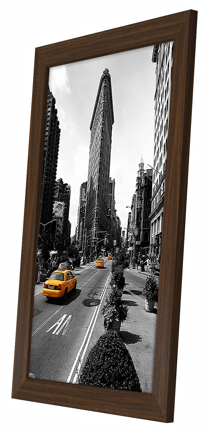 Americanflat 11x17 Picture Frame with Shatter-Resistant Glass - Gallery Style Frame with Engineered Wood - Signature Collection - Photo Frame for Wall Display - Walnut