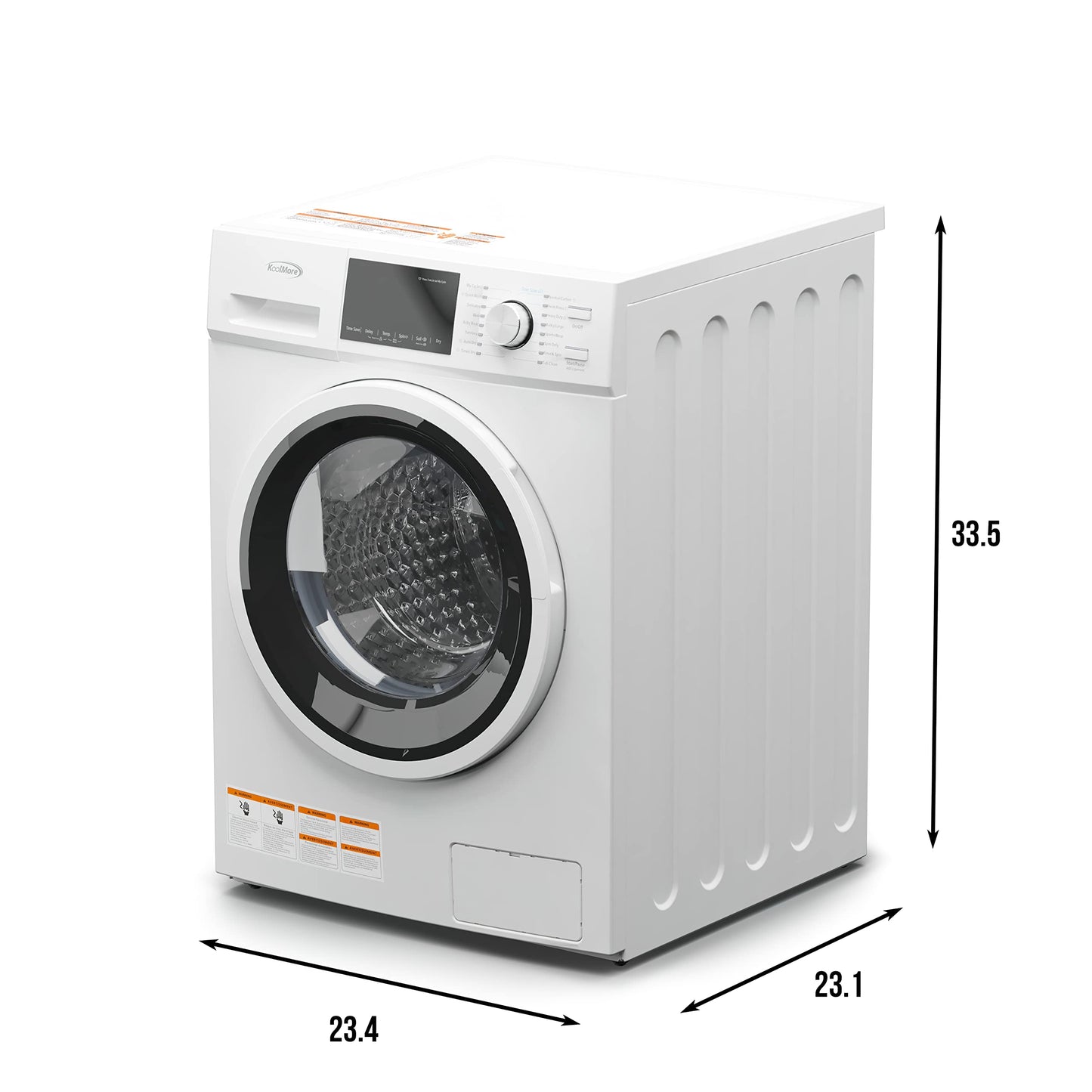 KoolMore 2-in-1 Front Load Washer and Dryer Combo, 2.7 Cu. Ft., for Apartment, Dorm, RV, 16 Wash and 4 Dry Cycles, Compact Space Saver [White] [120V] (FLC-3CWH)