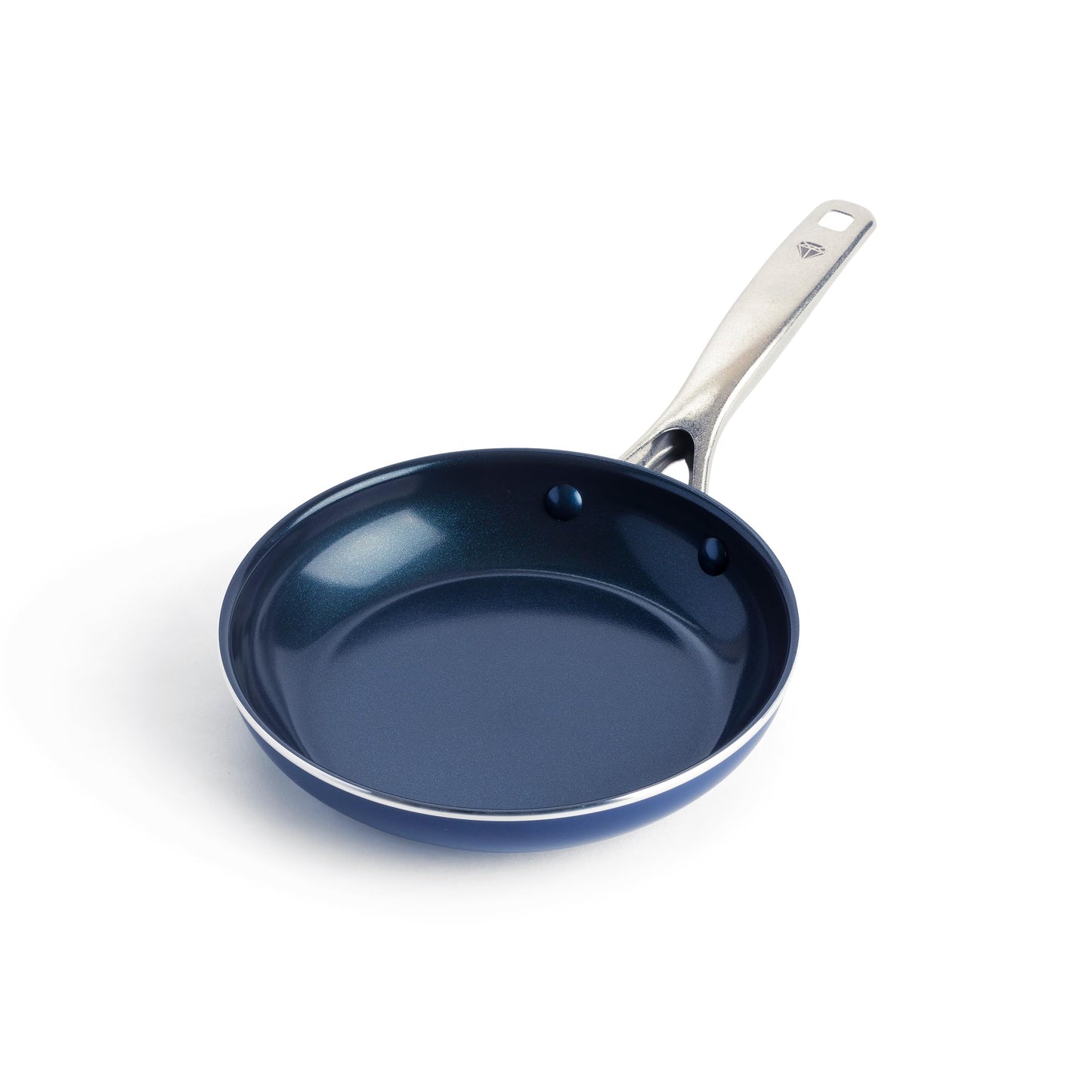 Blue Diamond Frying Pan 8” Skillet, Diamond Infused Healthy Ceramic Nonstick, PFAS and PFOA-Free, Dishwasher and Oven Safe, Even Heating, Metal Utensil Safe, Warp Control Base, Blue