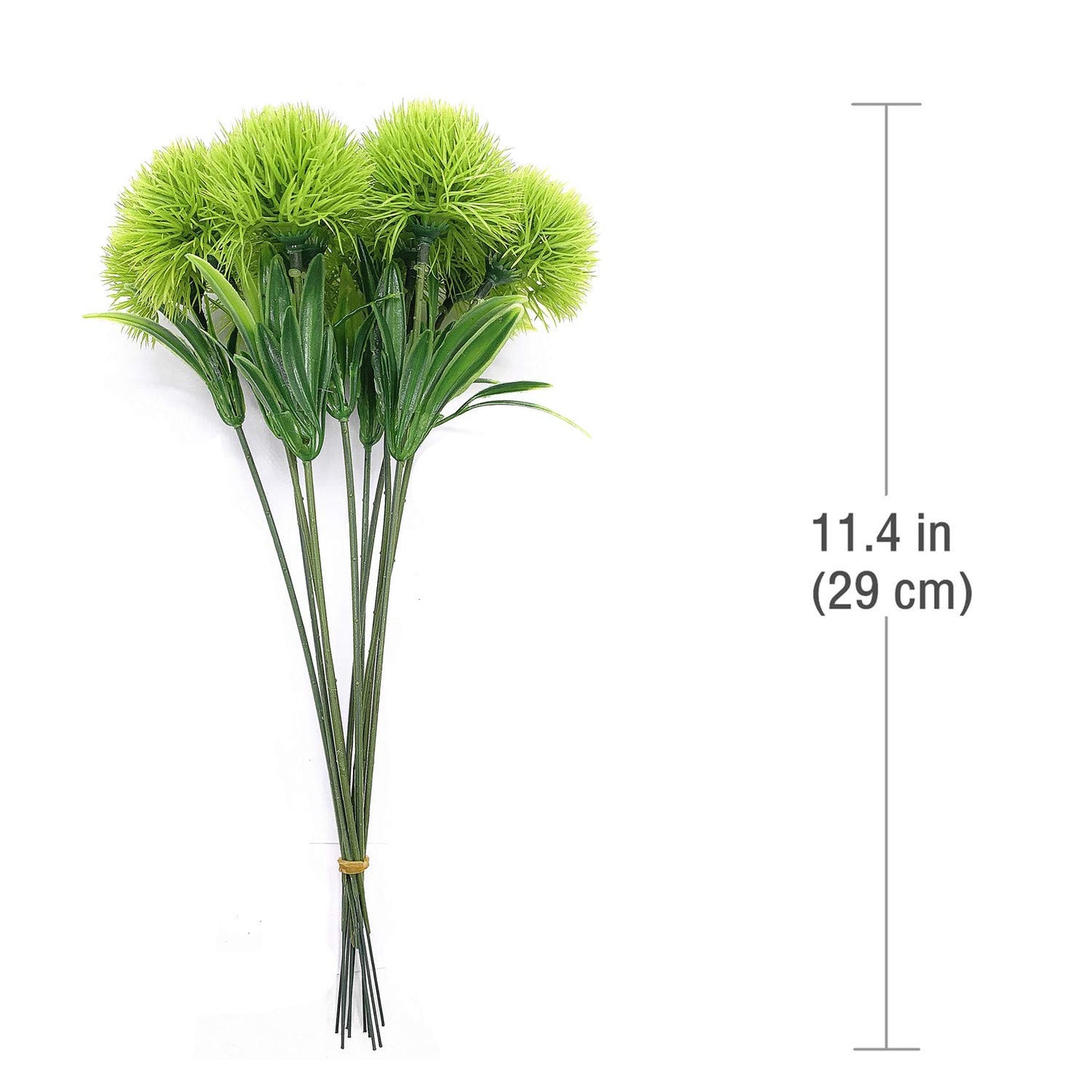 CATTREE Artificial Dandelion Flowers, Plastic Plants Shrubs Bushes Fake Grass Wedding Indoor Outdoor Home Garden Arrangements Party Decoration Planting Filler - Green 10 Pcs