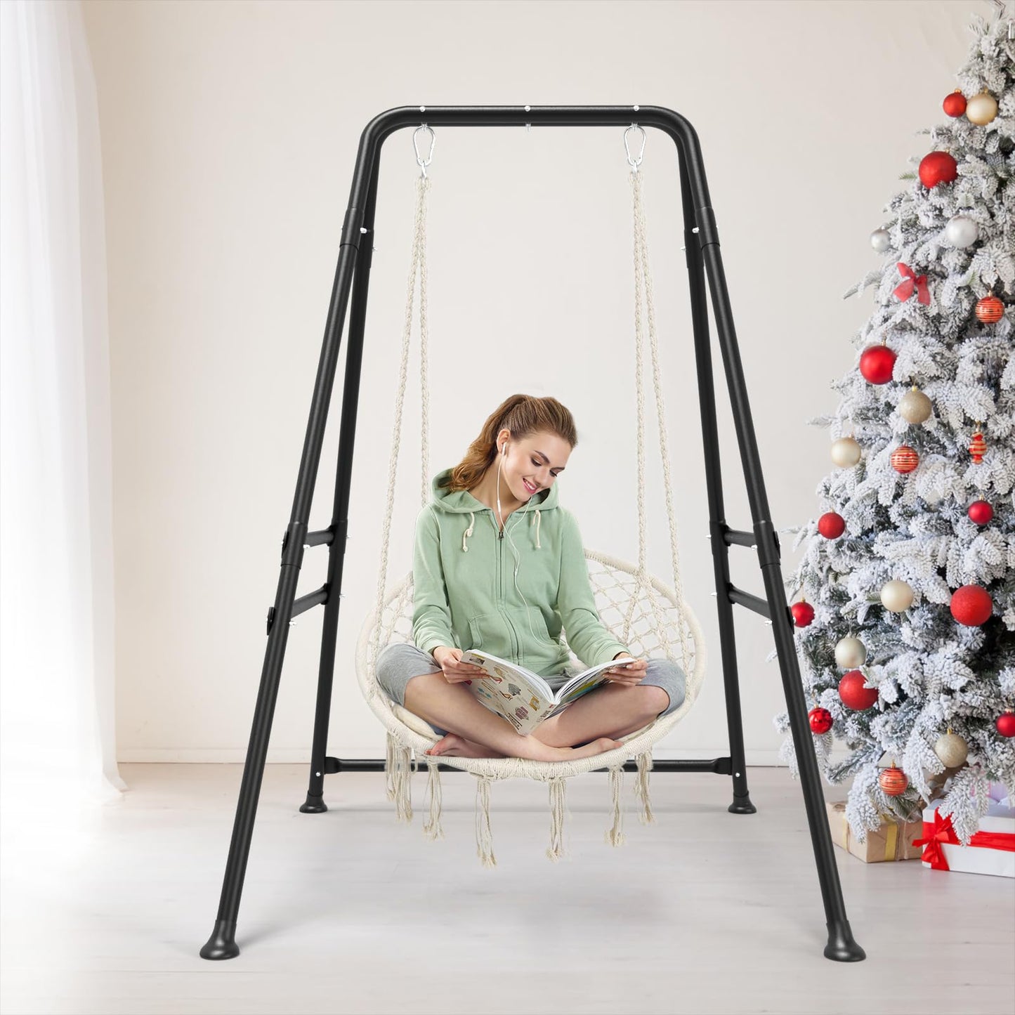 TOREVSIOR Hammock Chair Stand,Swing Stand,Heavy Duty Hammock Stand,Swing Frame,Portable Hammock Chair Stand for Indoor or Outdoor,(Hammock Chair not Included)