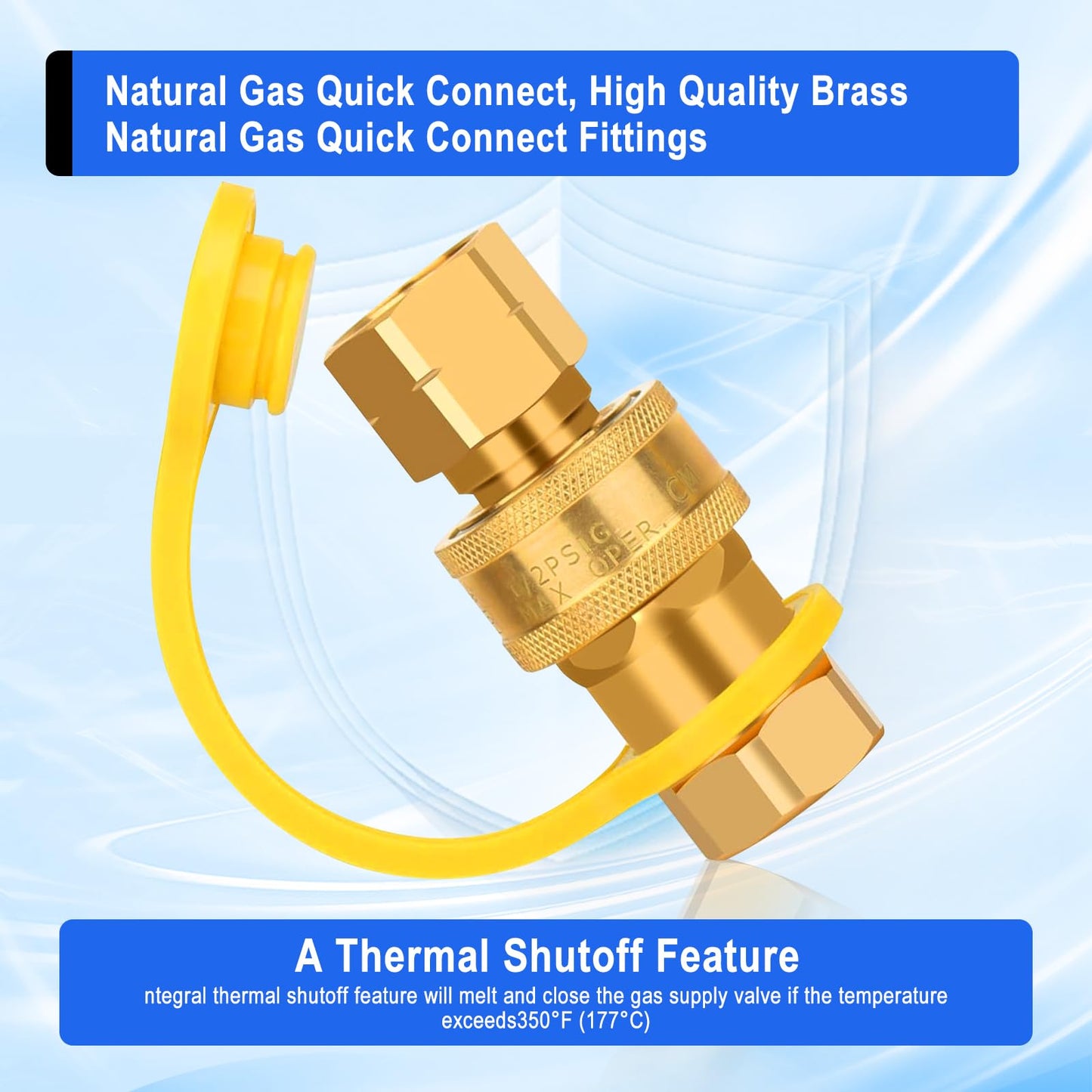 𝟑/𝟒" Natural Gas Quick Connect, Hose Quick Connect,Natural Gas Quick Connect Fittings, Propane Quick Connect Fittings,for Generator,Grills,Patio Heaters, and Other Gas-Powered Equipment,Pack of 3