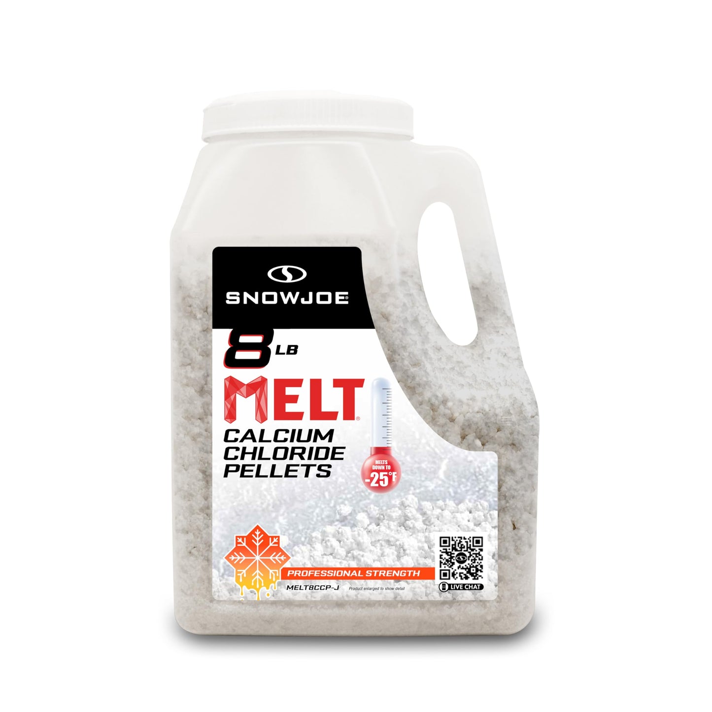 Snow Joe MELT8CCP-J Calcium Chloride Pellets Ice Melter, 8-Pound Jug, White