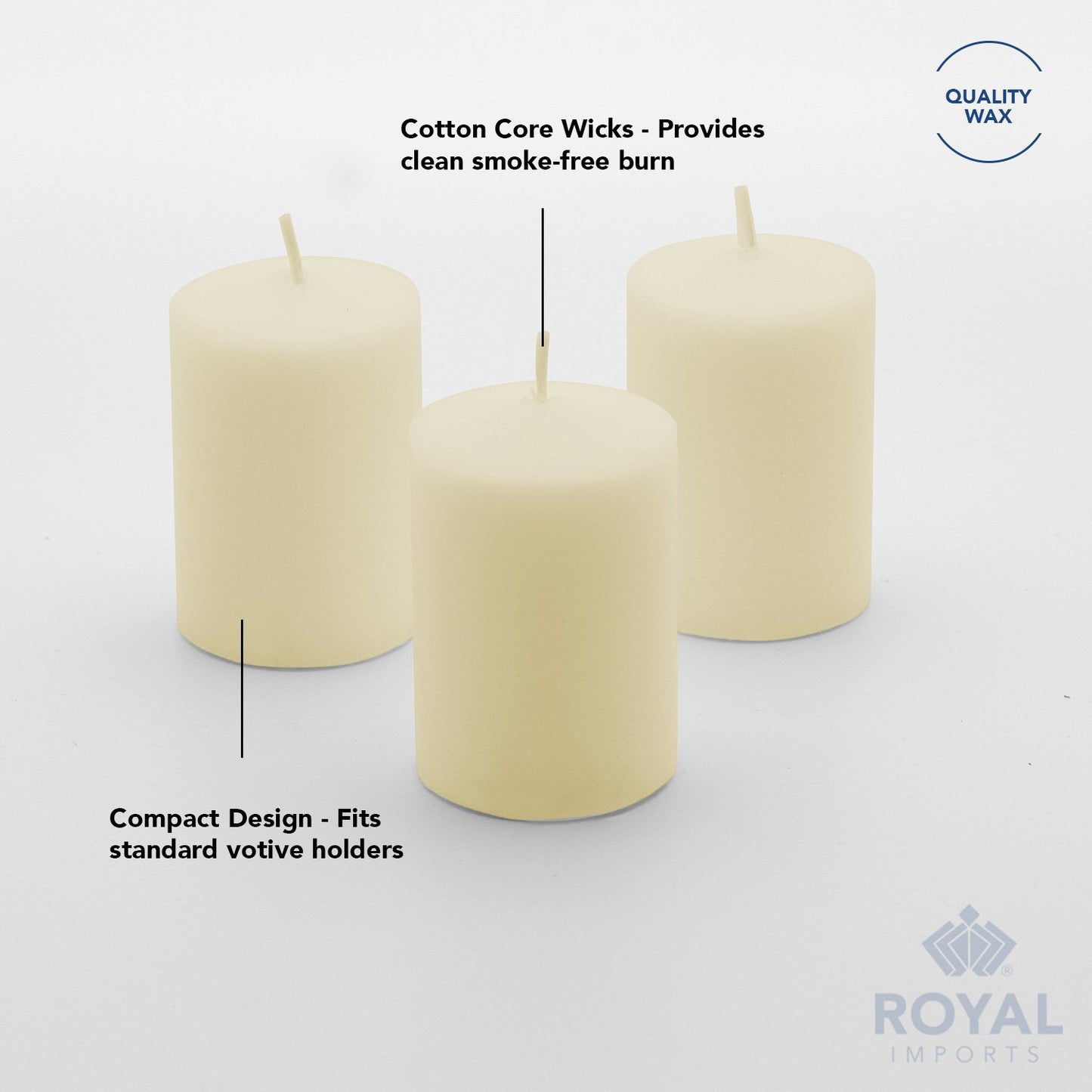 Royal Imports Votive Candle, Unscented Ivory Wax, Box of 36, for Wedding, Birthday, Holiday & Home Decoration (15 Hour)