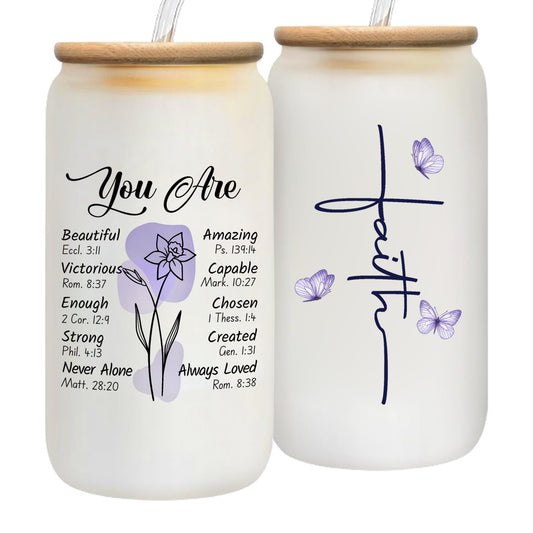 Women of The Bible Drink Cup Christian Gifts for Women Faith - Christian Tumblers Bible Verse for Women - Bible Religious Gifts Spiritual Encouragement Inspirational Gifts for Women 16oz Glass Can