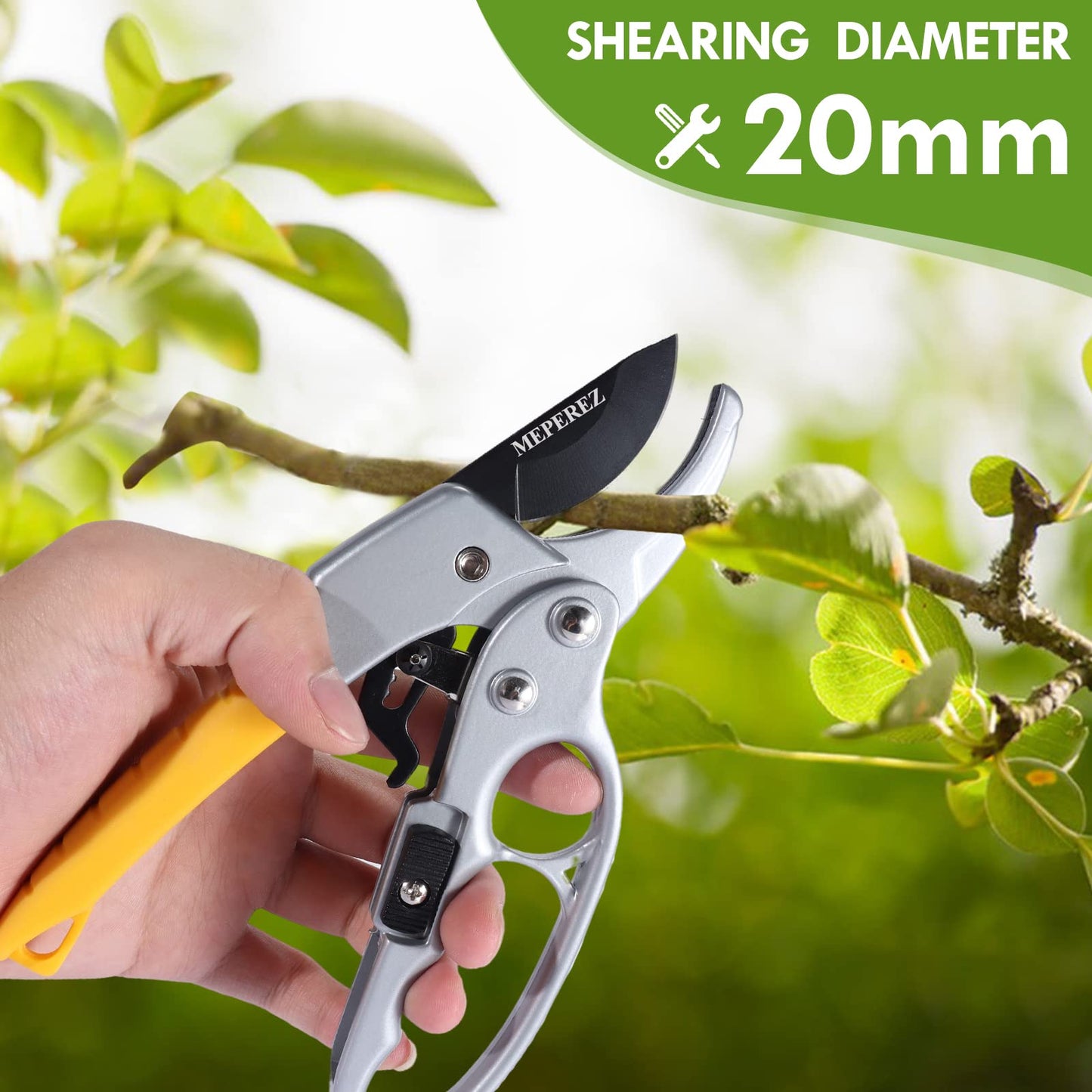 MEPEREZ garden clippers, German style, make gardening tasks three times simpler, individuals with arthritis or weakened hand strength, also suitable for those with smaller hands for pruning purposes