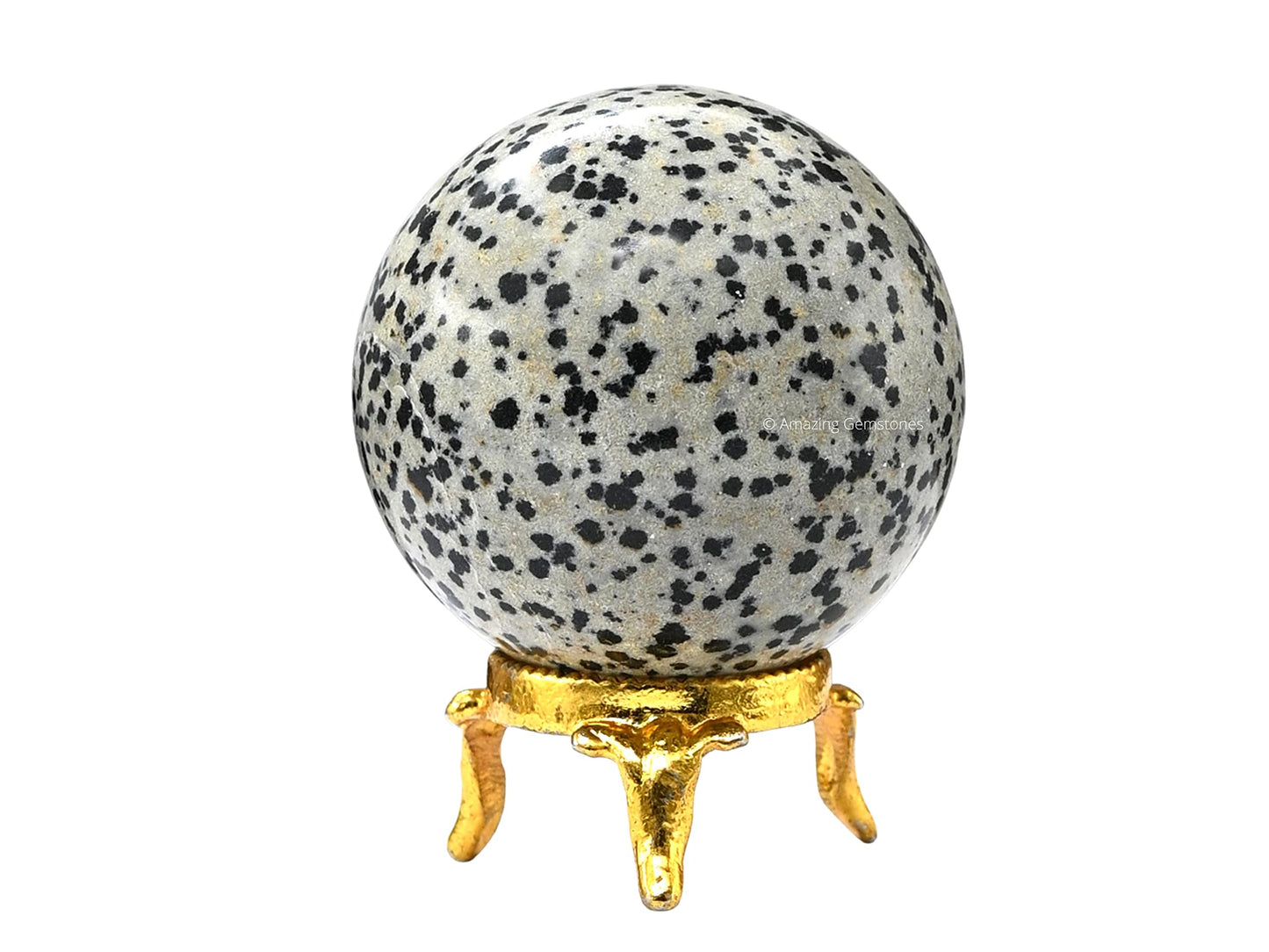 Dalmatian Jasper Crystal Ball with Stand - 2" Inches Crystal Sphere Meditation Balls for Witchcraft and Decorative Balls