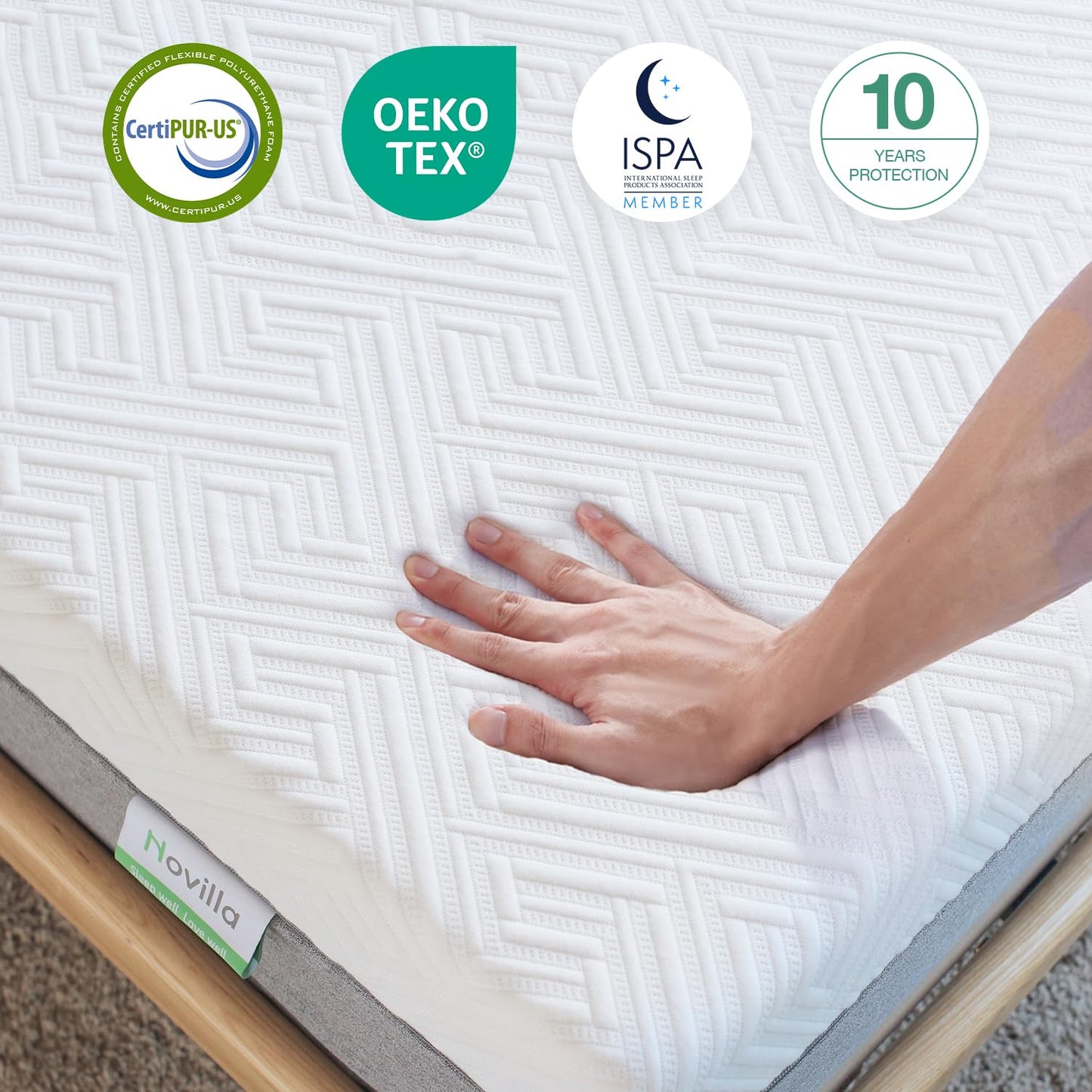 Novilla Twin XL Mattress, 6-Inch Gel Memory Foam Mattress for Cool Night & Pressure Relief，Medium Firm XL Twin Size Mattress in a Box, Bliss