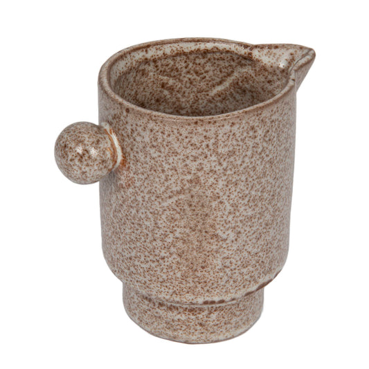 Creative Co-Op Modern Small Stoneware Pitcher or Vase, Putty Brown