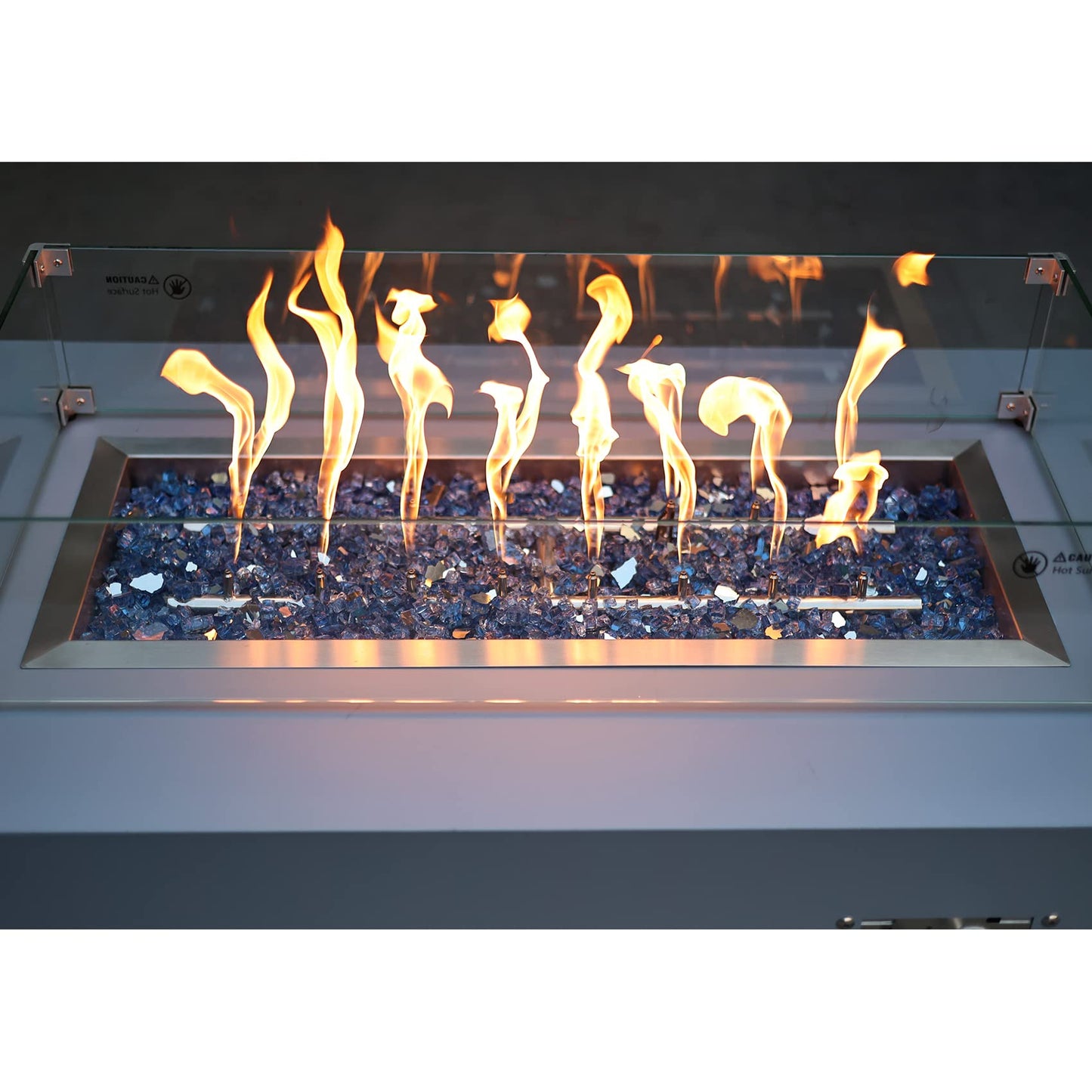 Stanbroil 10-Pound Fire Glass - 1/2 inch Reflective Tempered Fire Glass for Fireplace Fire Pit, Pacific Blue Reflective