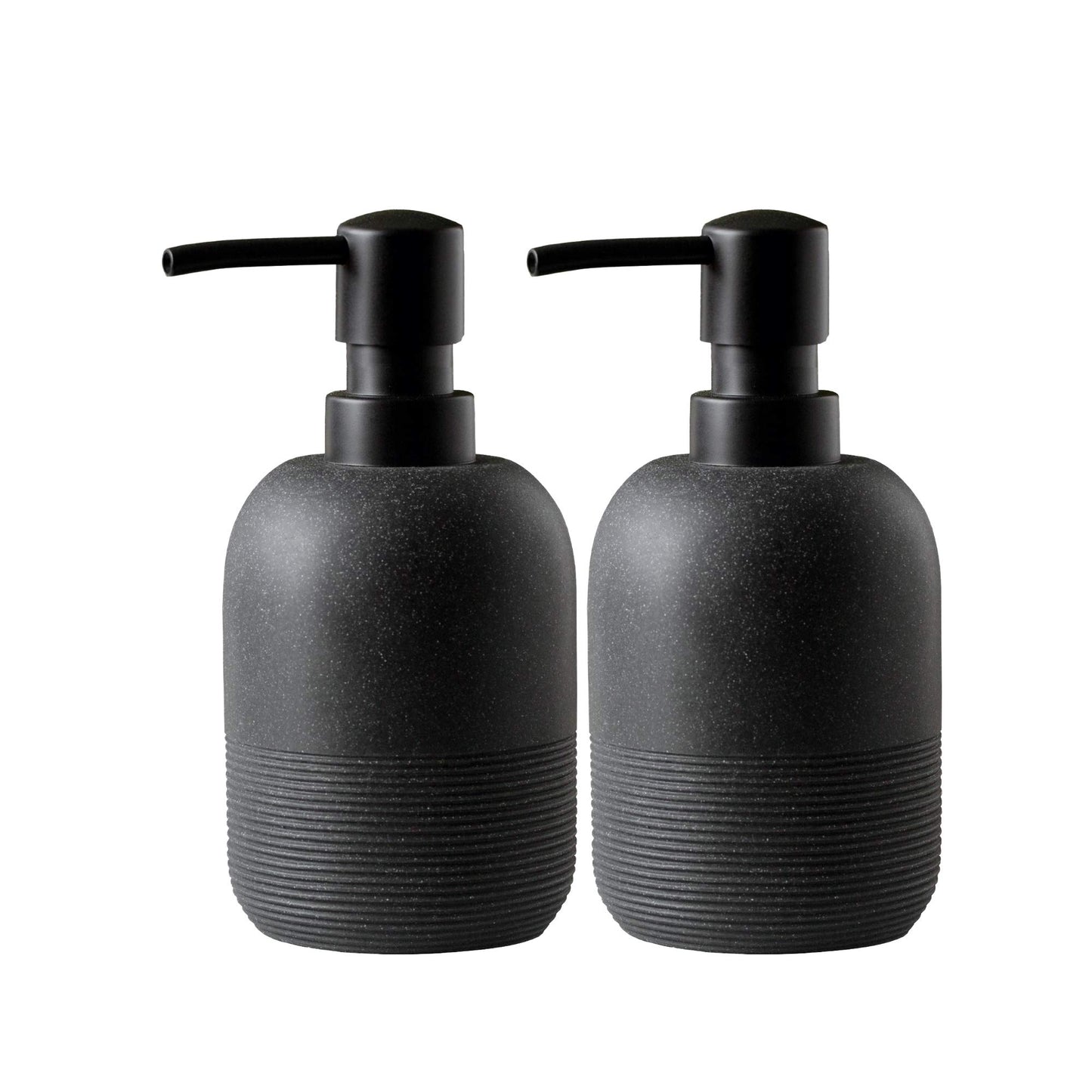 GalDal 2pcs/Set Matte Black Soap Dispenser Sets,Hand Soap and Lotion Dispenser for Bathroom Countertop,Morden Soap Dispenser for Kitchen-10.6oz.