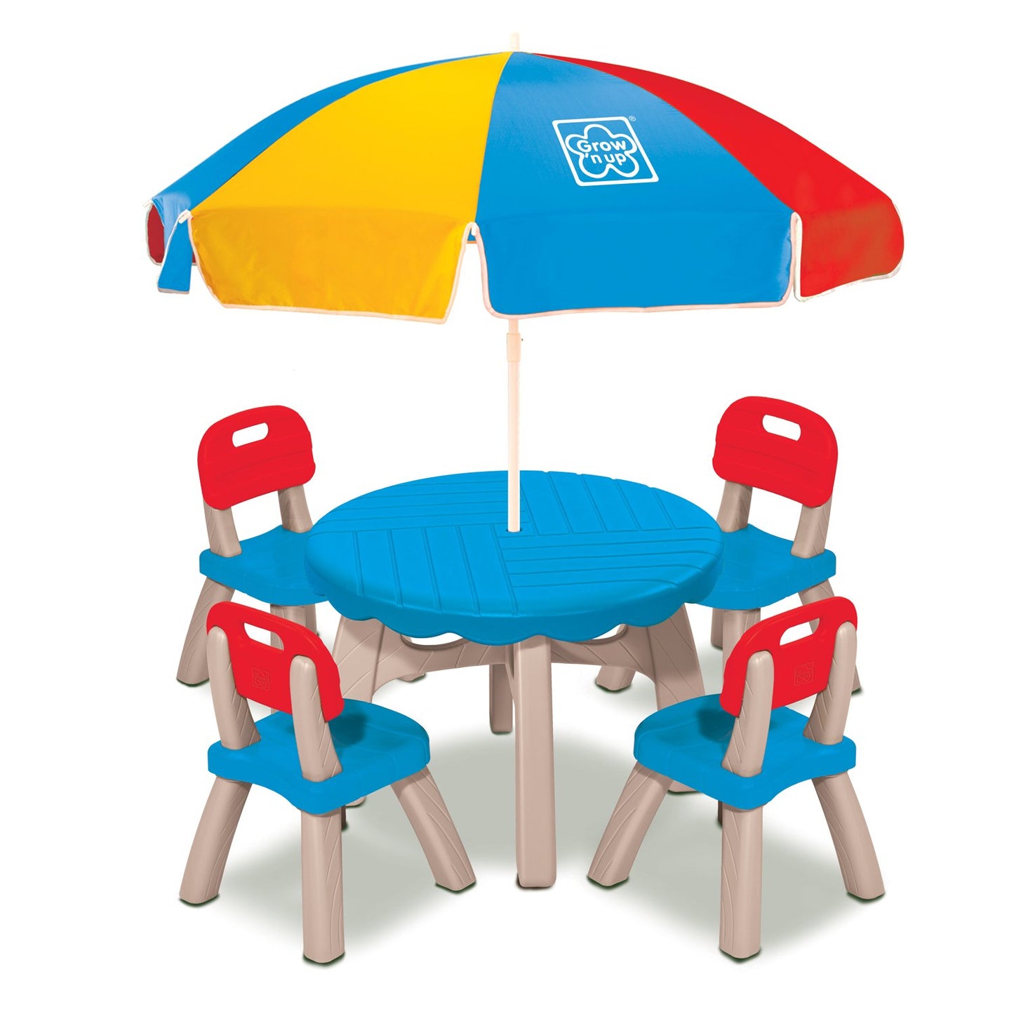 Grow'n Up Patio Set with 4 Chairs and Umbrella