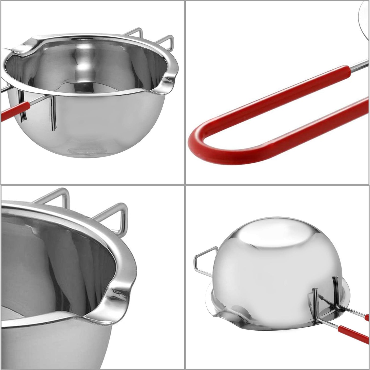 Stainless Steel Double Boiler Melting Pot with Heat Resistant Handle, Large Capacity Chocolate Melting Pot for Butter Candy Butter Cheese, Candle Making (450/900ML)