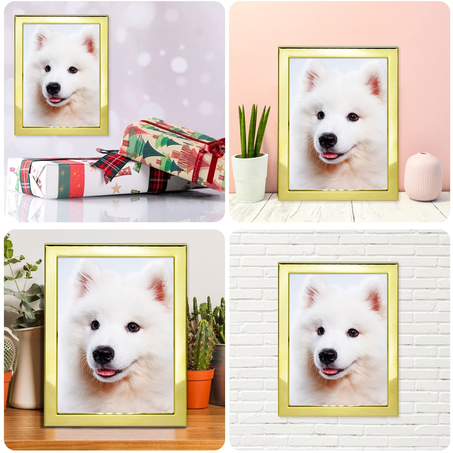 DECANIT 5x7 Picture Frames Gold Metal Photo Frames for Tabletop Display and Wall Decoration-Best Gifts for Family