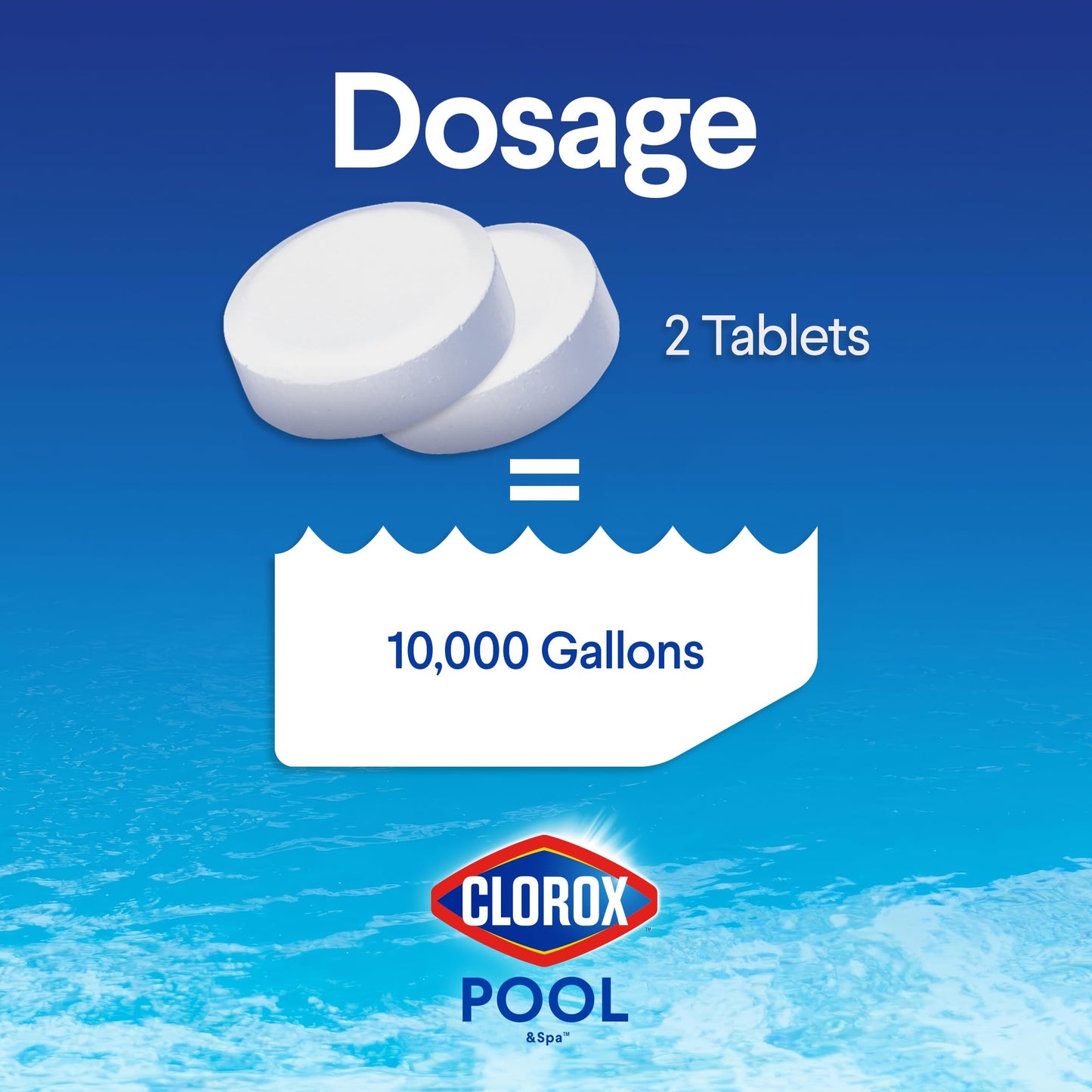 CLOROX Pool&Spa XtraBlue 3” Chlorinating Tablets, Kills Bacteria & Stops Algae, 5 LB