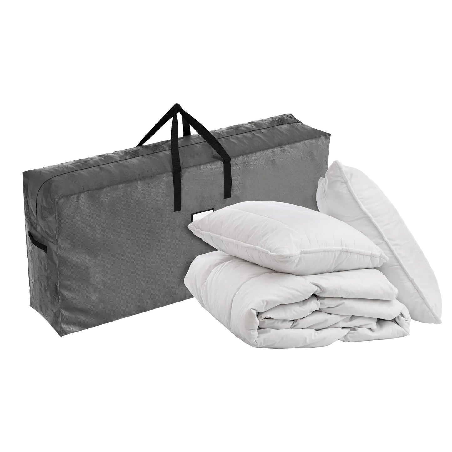 Storage Bag - Large Capacity Storage Bags with Durable Handles for Outdoor Cushion Storage or Clothes Storage - Moving Supplies by Pure Garden (Gray)