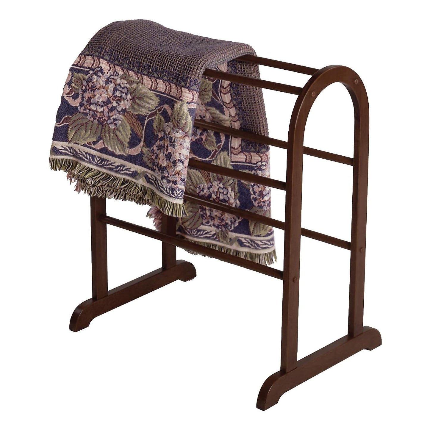 Winsome 94326 Wood Quilt Rack With 6 Rungs, Antique Walnut