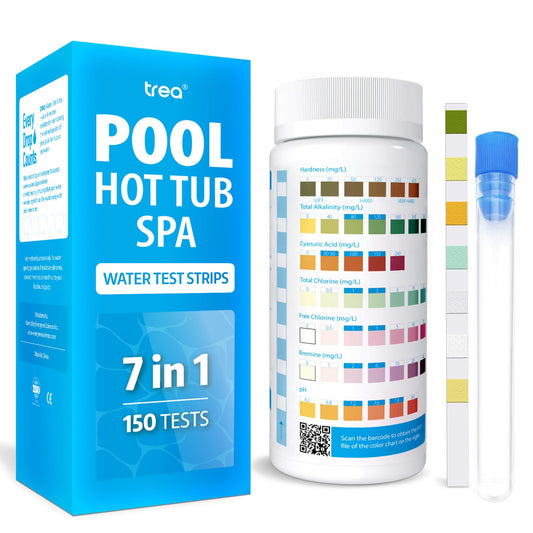 Swimming Pool and SPA Test Strips,Hot Tub Test Strips 7 in 1-150 Accurate Tests for pH, Hardness, Total Chlorine, Total Alkalinity, Cyanuric Acid and Bromine