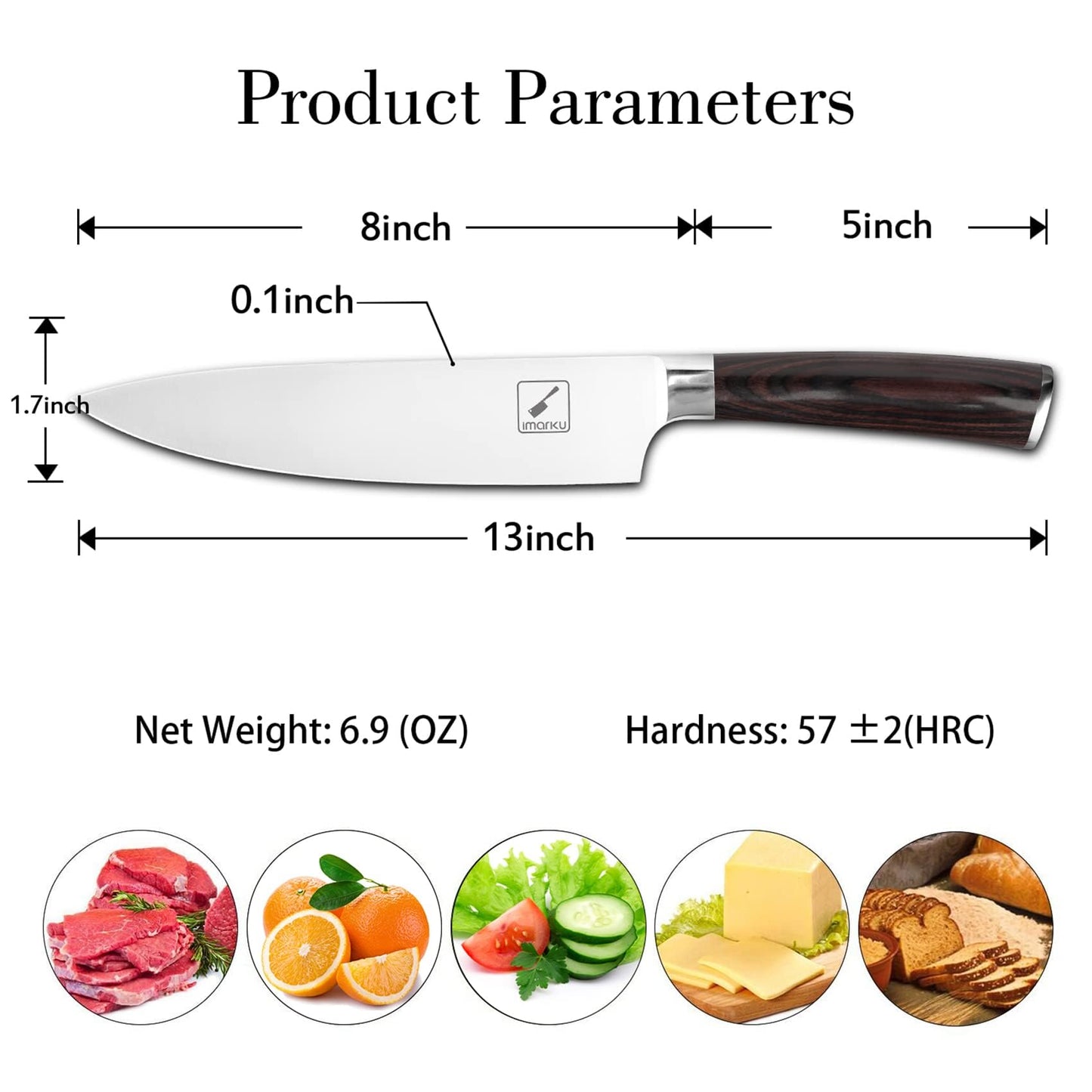 imarku Chef Knife - 8 Inch Home Essentials Sharp Kitchen knife HC Steel Japanese Knife Paring knife, Christmas Gifts for Women/Men, Birthday Gifts for Mom/Dad, Kitchen Gadgets with Premium Gift Box