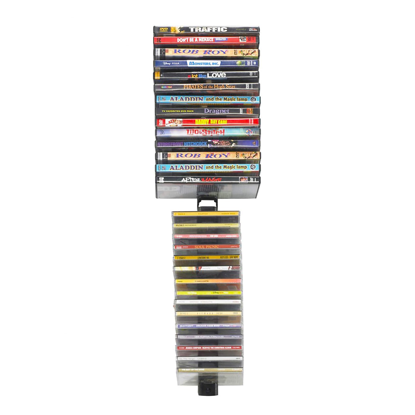 Atlantic Media Stix, Wall-Mount CD/DVD Media Storage Rack, 4-pack PN 62735674 in Black