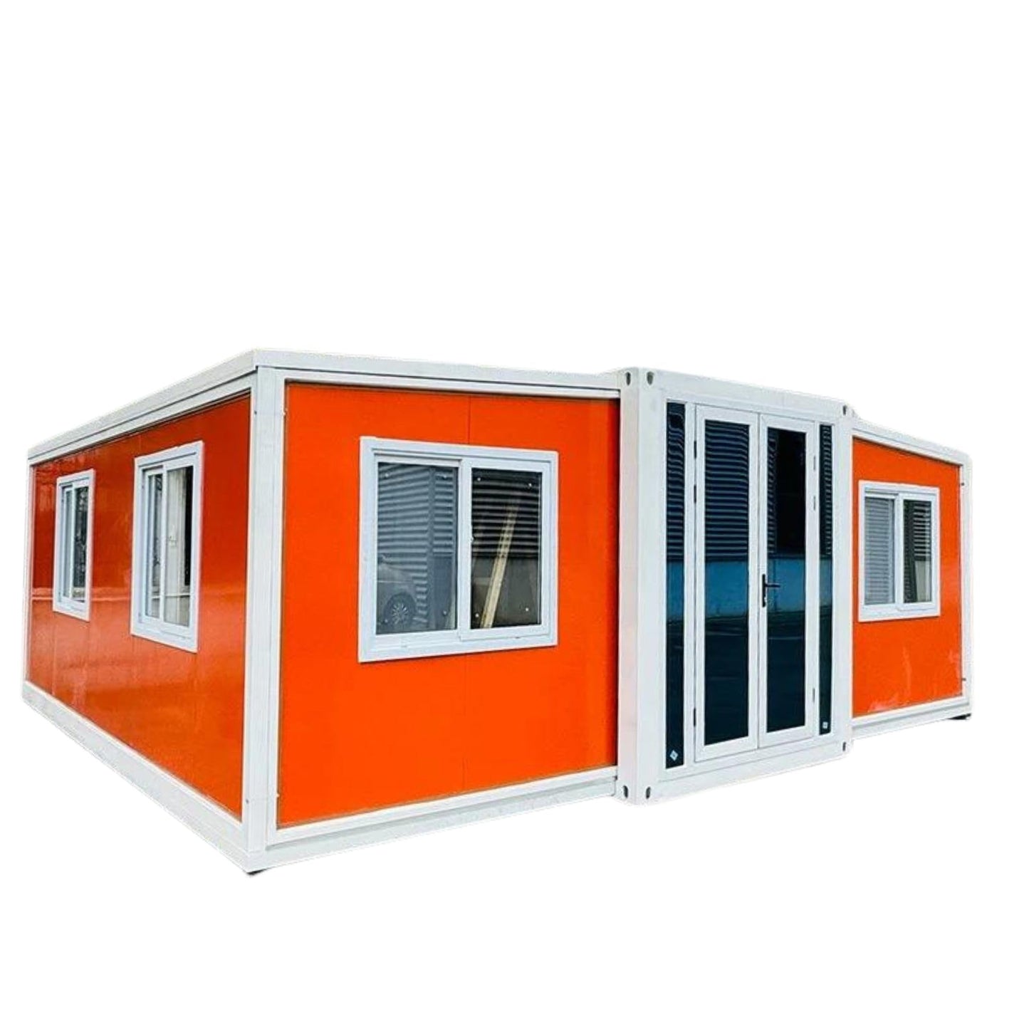 Portable Prefabricated House to Live in Tiny Home Mobile Expandable Prefab Foldable House for Hotel, Rent, S Guard, Hunting & Various Uses (20ft Mini) (Orange)