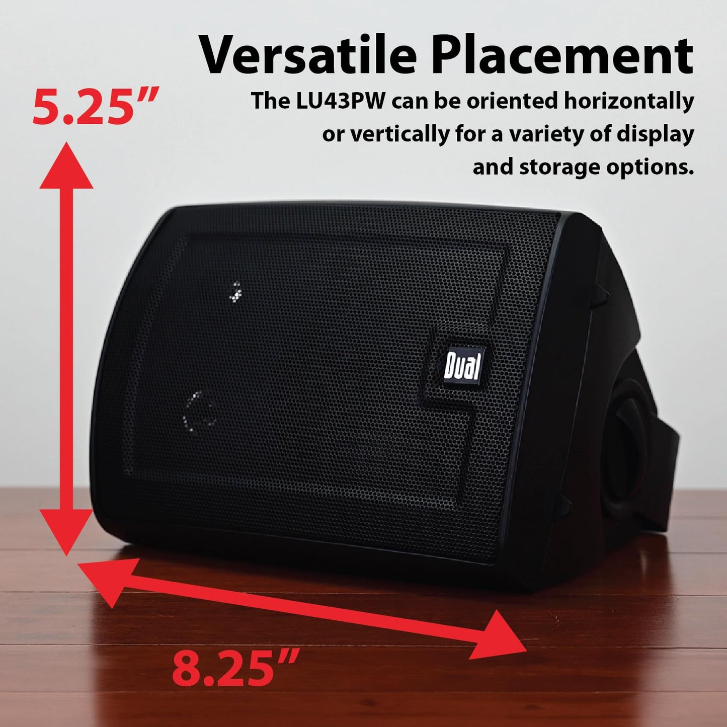 Dual Electronics 4" 3-Way High Performance Outdoor Indoor Speakers with Powerful Bass, Effortless Mounting Swivel Brackets, All Weather Resistance, Sold in Pair, LU43PP