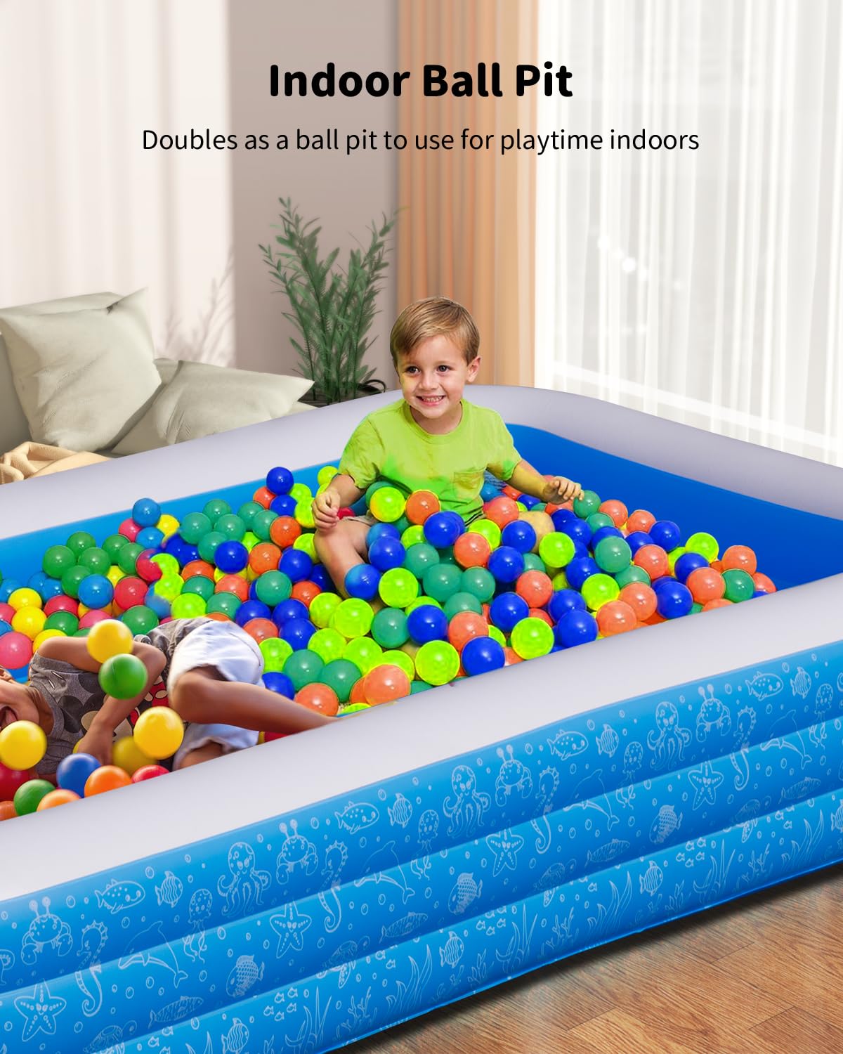 Extra Large Inflatable Swimming Pool with Pump，Lylting 130"x72"x22" Big Outdoor Blow Up Inflatable Pool for Adults, Full Size Family Swimming Pools for Backyard Home Garden Lawn Indoor Outdoor