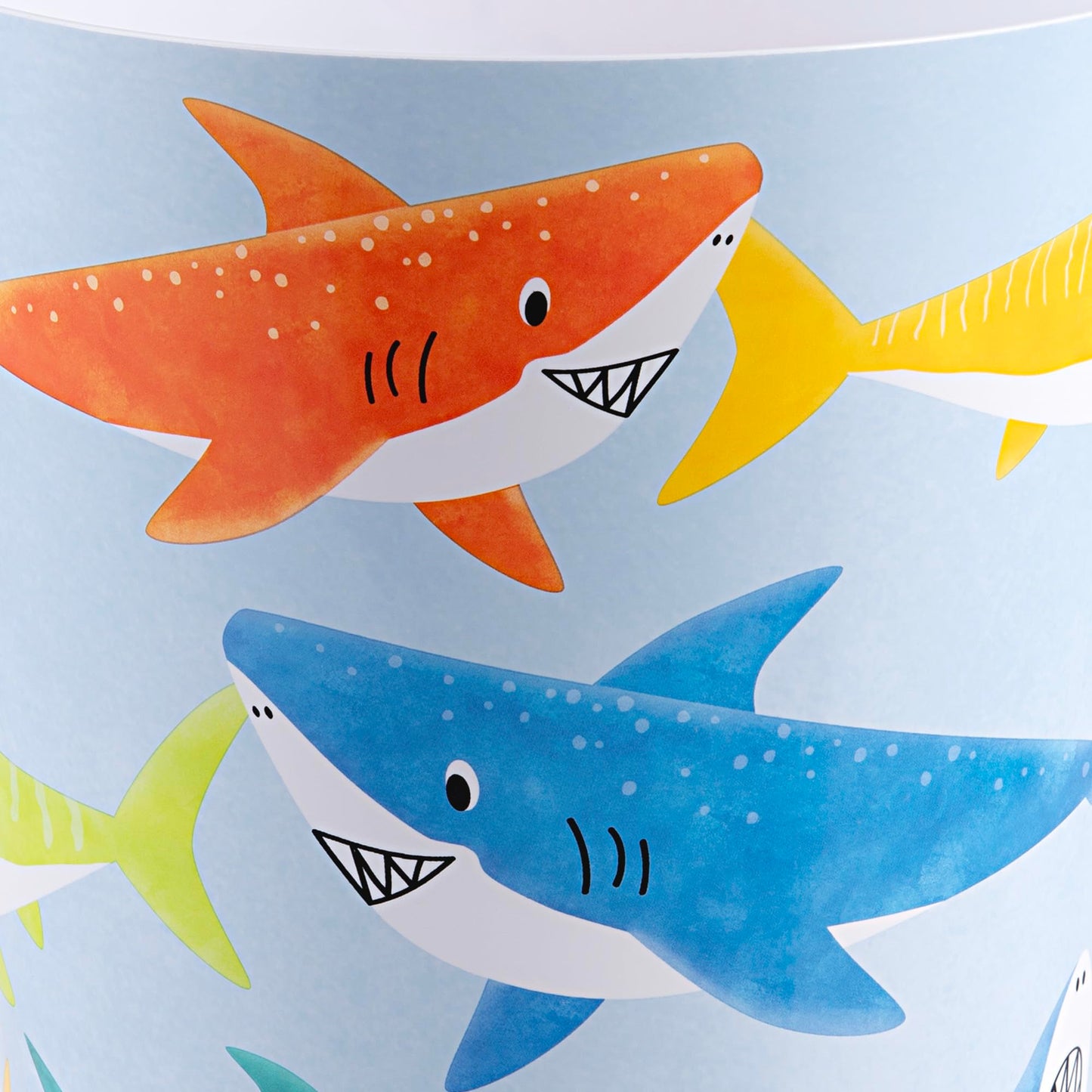 Allure Home Creation Colorful Shark Wastebasket-Compact Size-1.71 Gallons