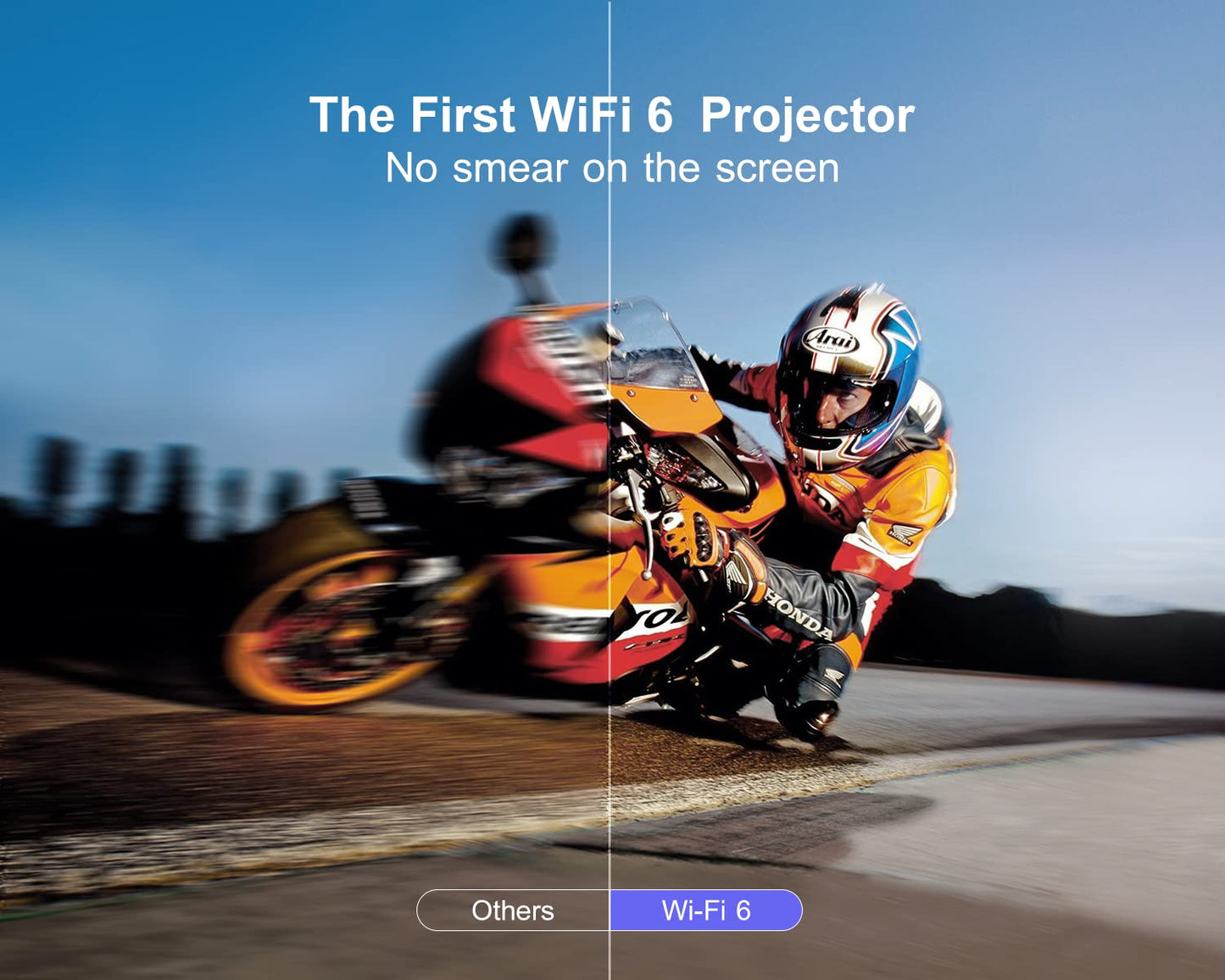 [Auto Focus/4K Support] Projector with WiFi 6 and Bluetooth 5.2, 600ANSI Native 1080P Outdoor Movie Projector, WiMiUS P62 Auto 6D Keystone & 50% Zoom, Smart Home Projector for iOS/Android/TV Stick