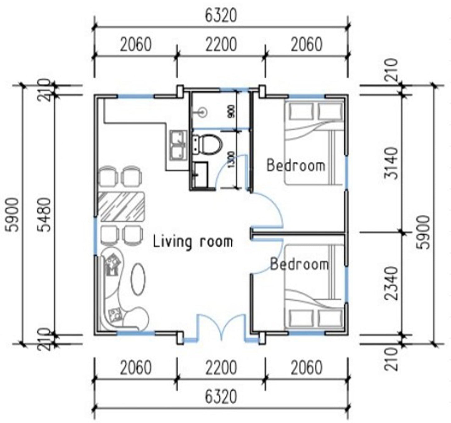 Portable Prefabricated Tiny House 20X20ft, Mobile Expandable House, Outdoor Storage, Modern Study Steel Storage House with Restroom, Kitchen, Cabinet, Sink, Outlets & Free Electric Water Heater