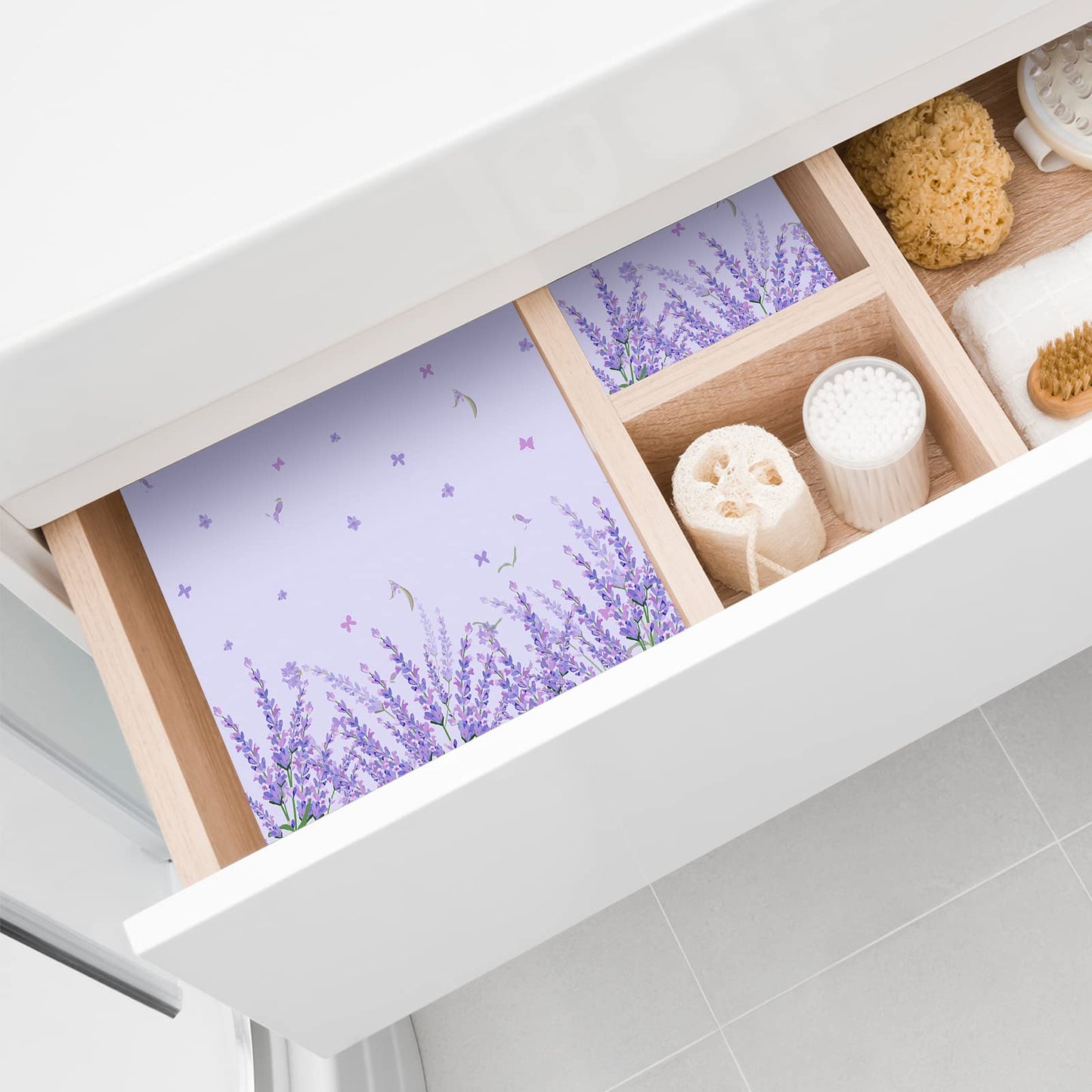 10 Sheets Drawer Liners for Dresser Lavender Scented Drawer Liners Drawer Paper Liner Non Adhesive Scented Liners for Drawers Fragrant Drawer Liners for Home Shelf Closet (Lavender,Lavender)